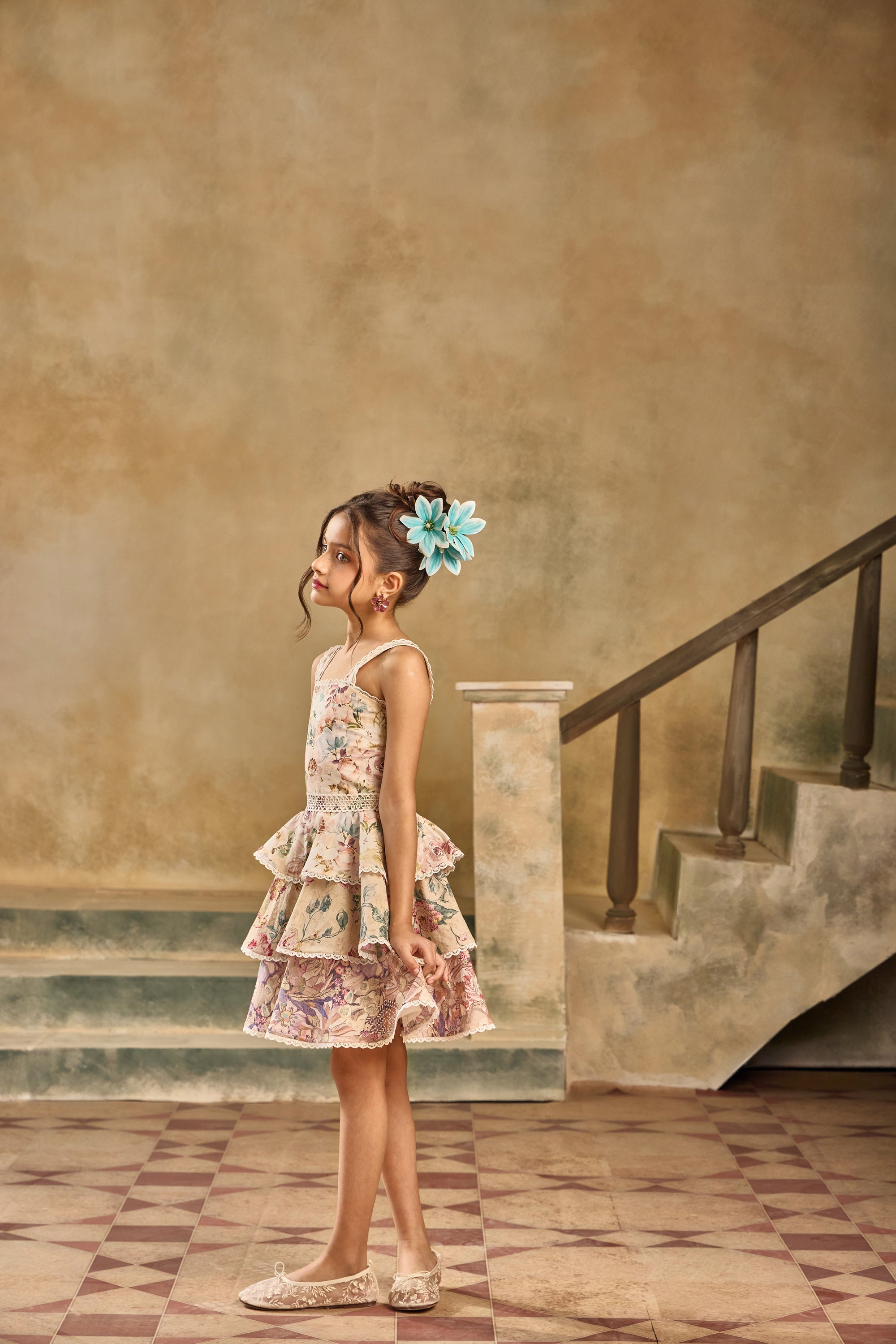 Solene Cascade Lace Dress