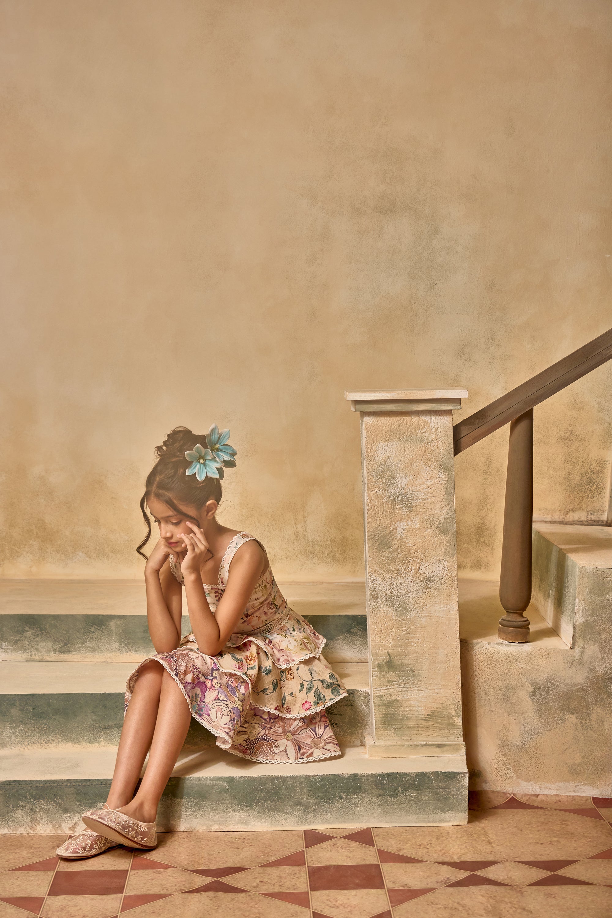 Solene Cascade Lace Dress