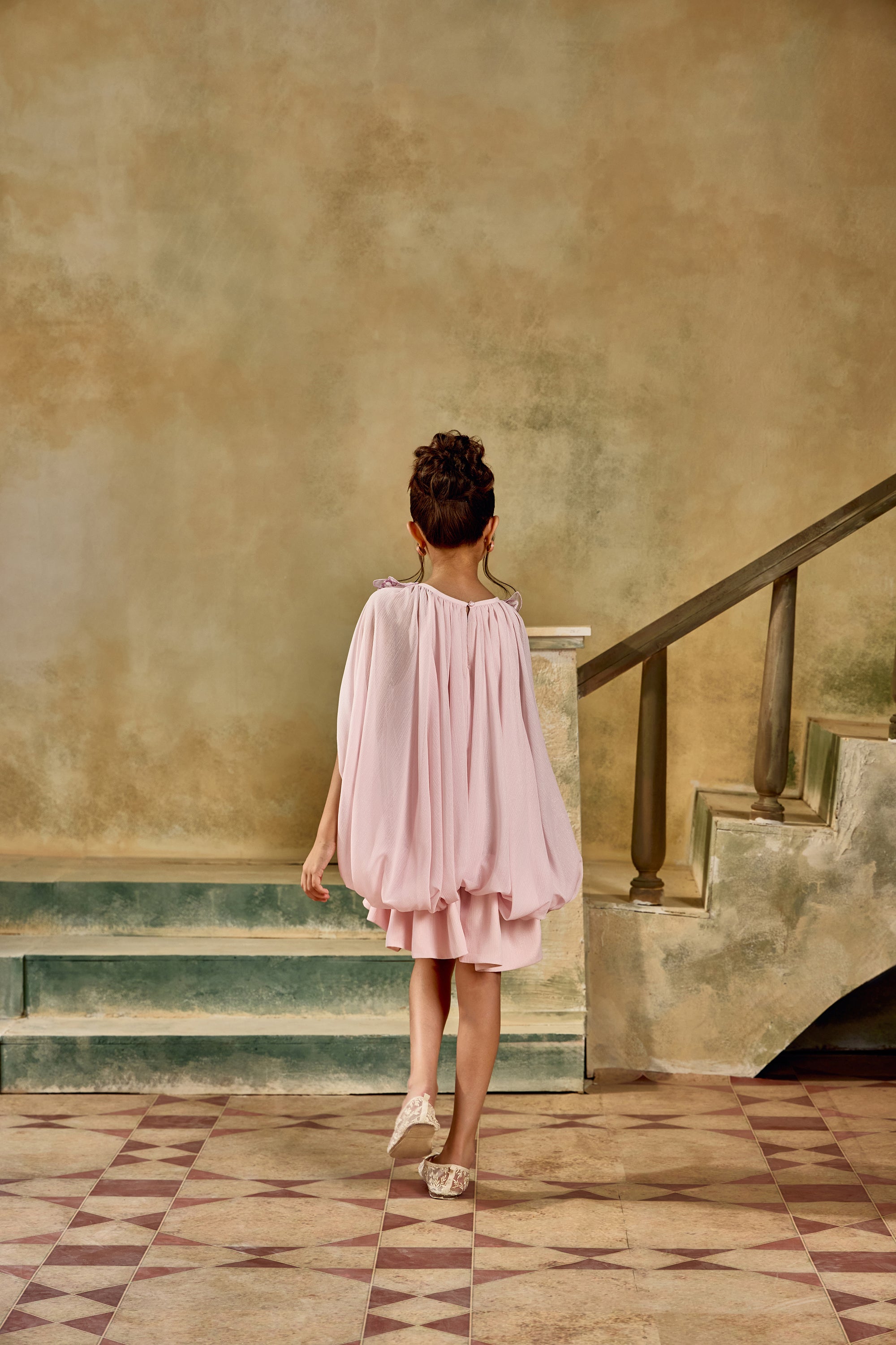 Pink Petunia Cape Dress