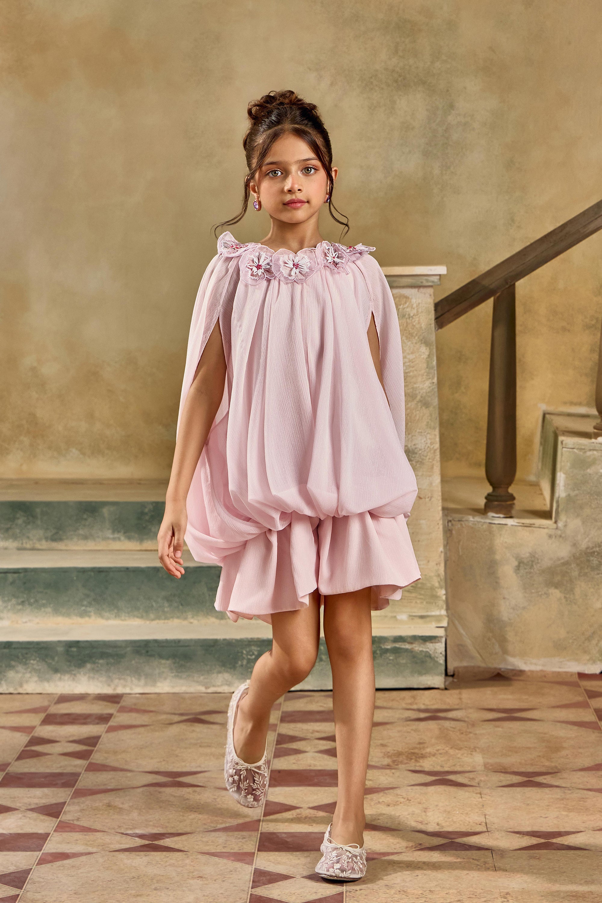 Pink Petunia Cape Dress