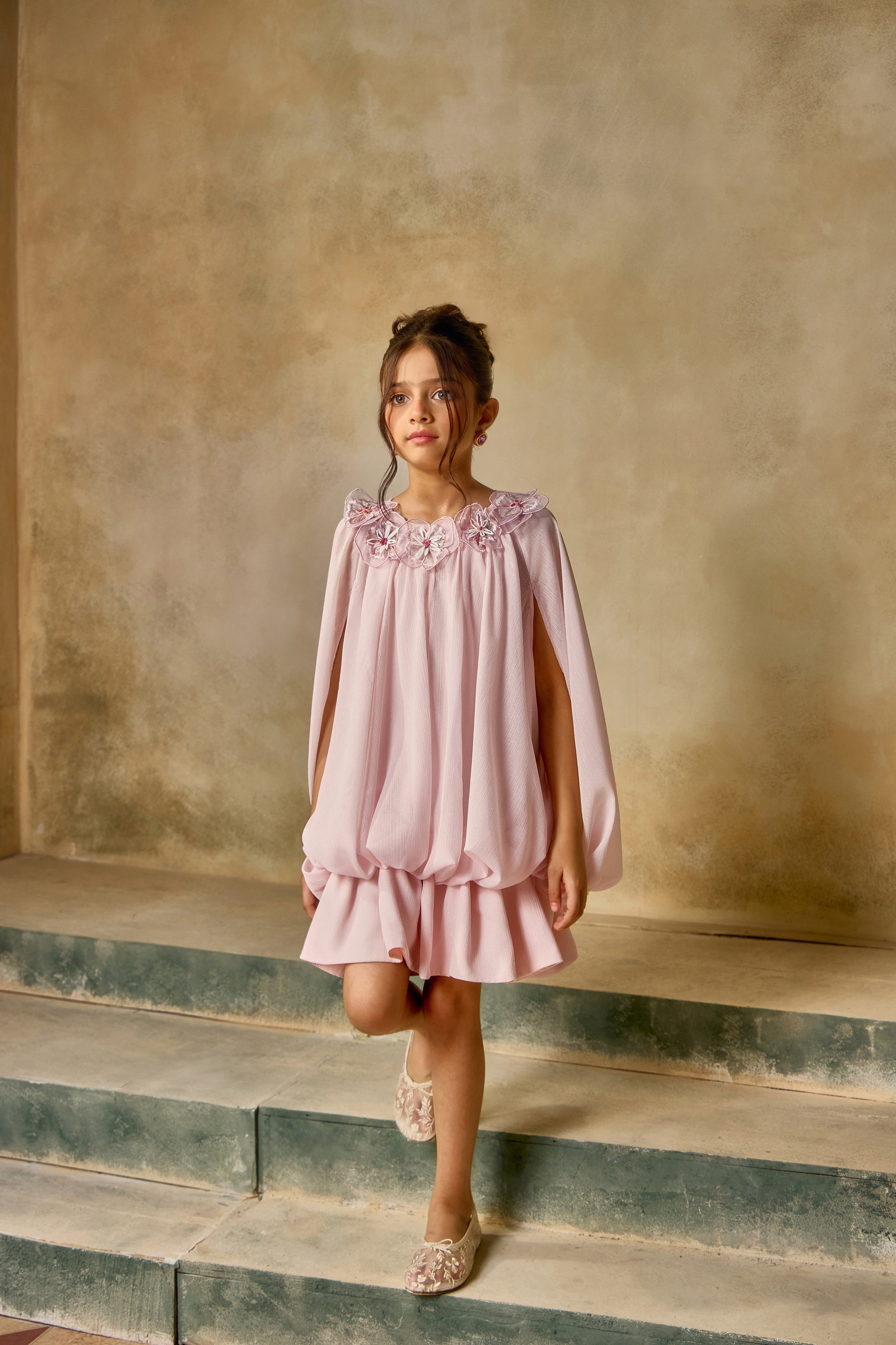 Pink Petunia Cape Dress