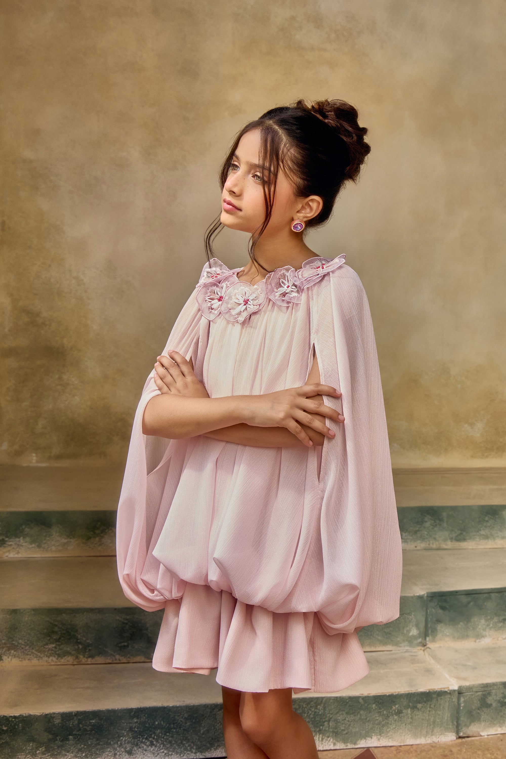 Pink Petunia Cape Dress