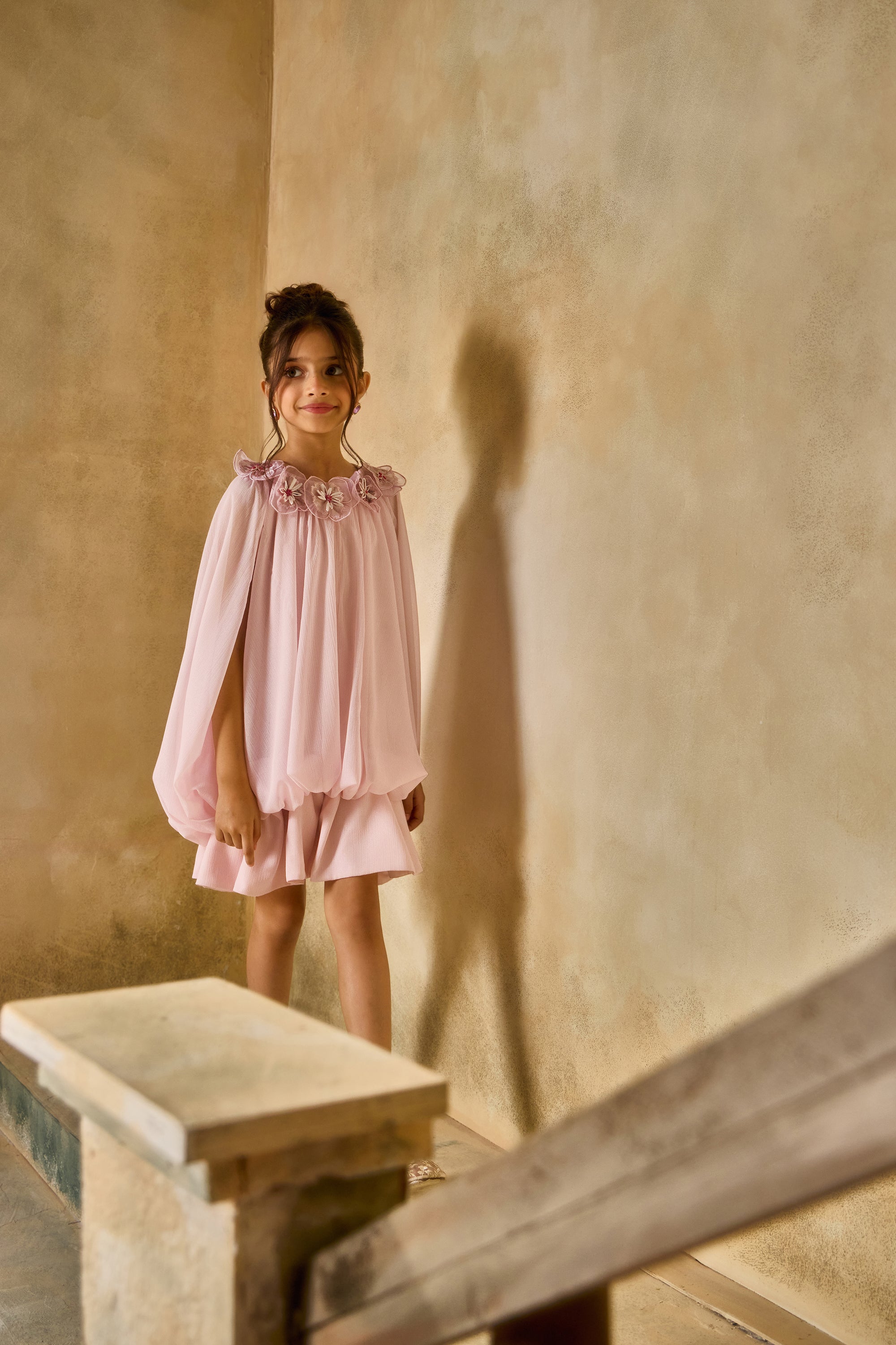 Pink Petunia Cape Dress