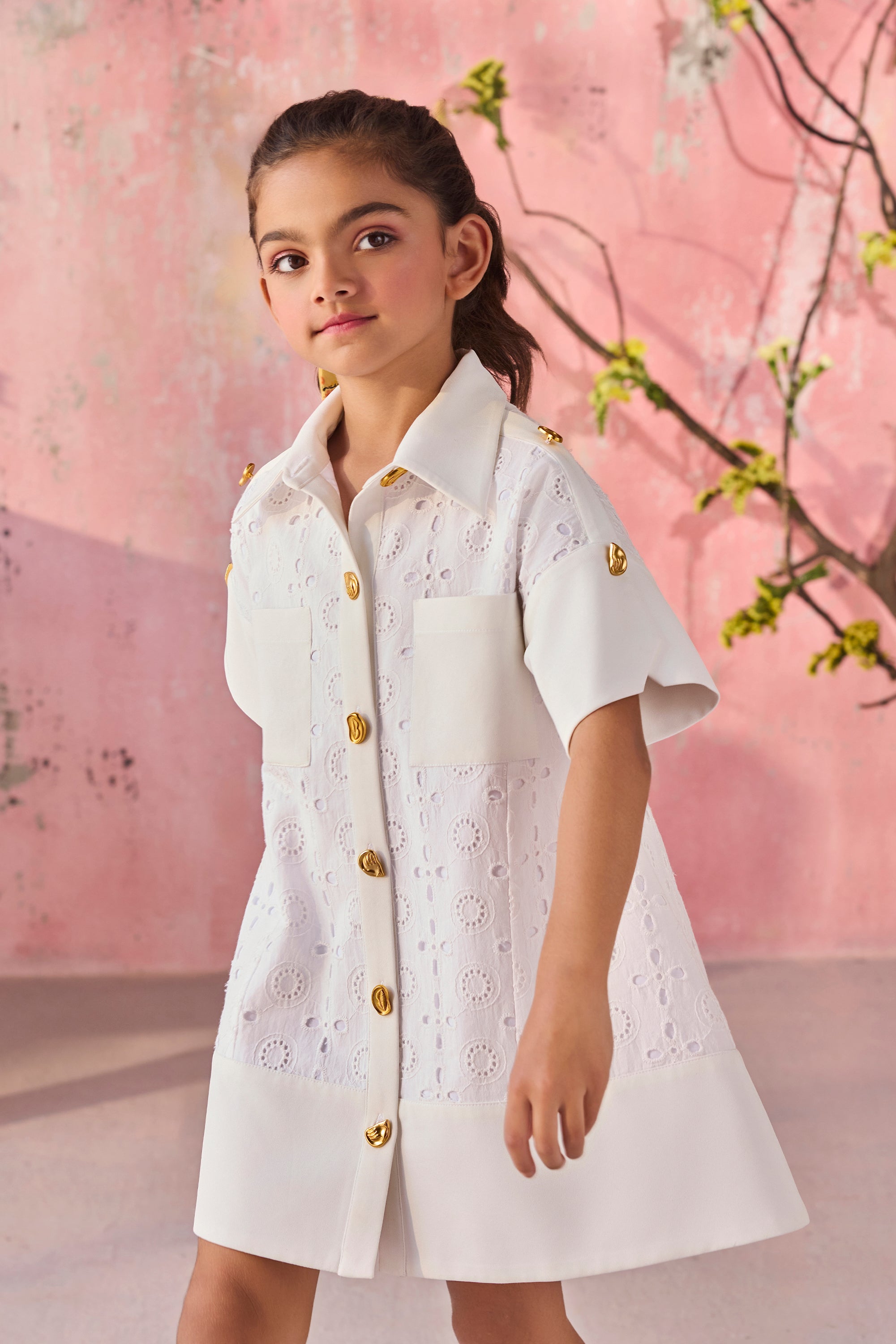Savannah Eyelet Shirt Dress