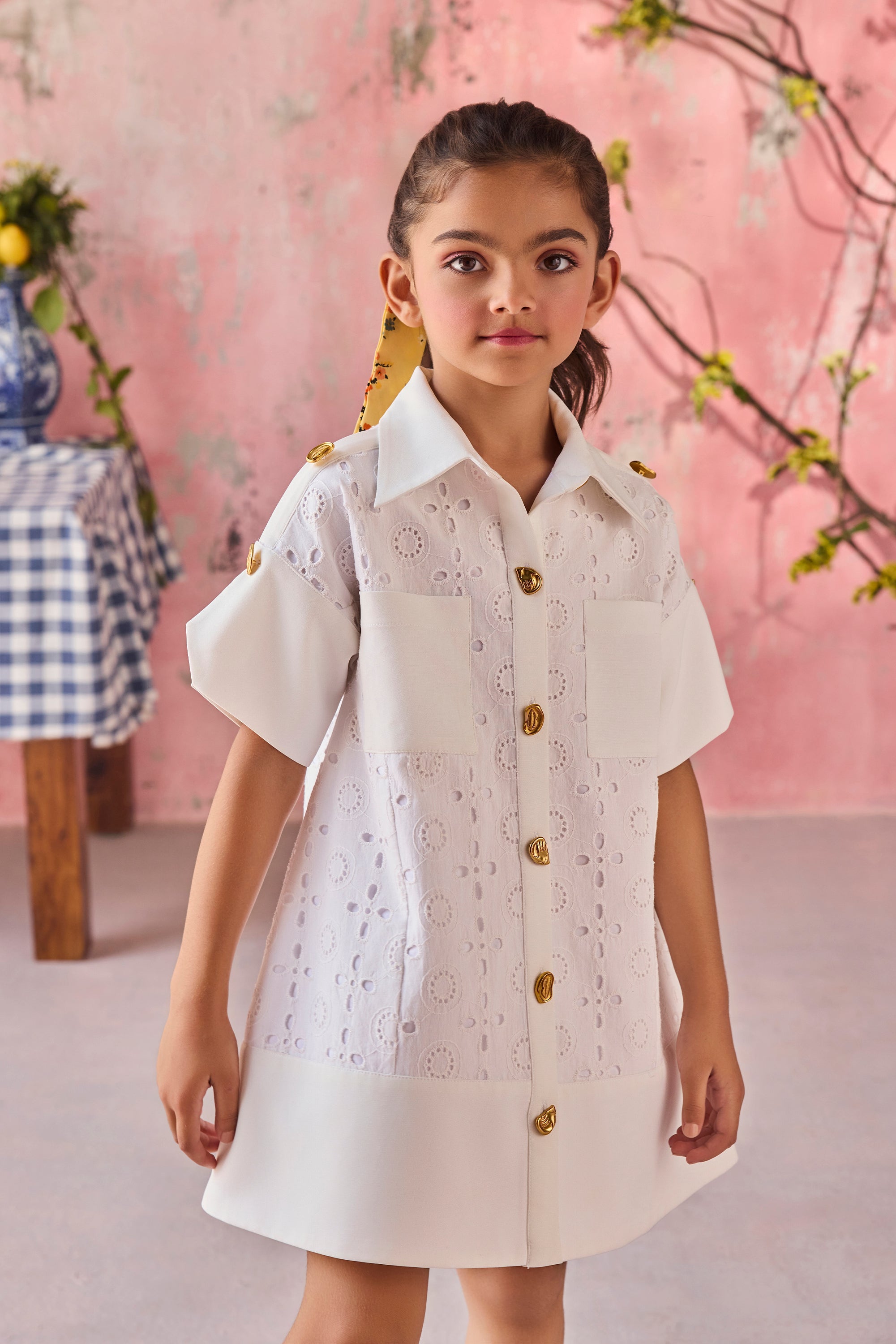 Savannah Eyelet Shirt Dress