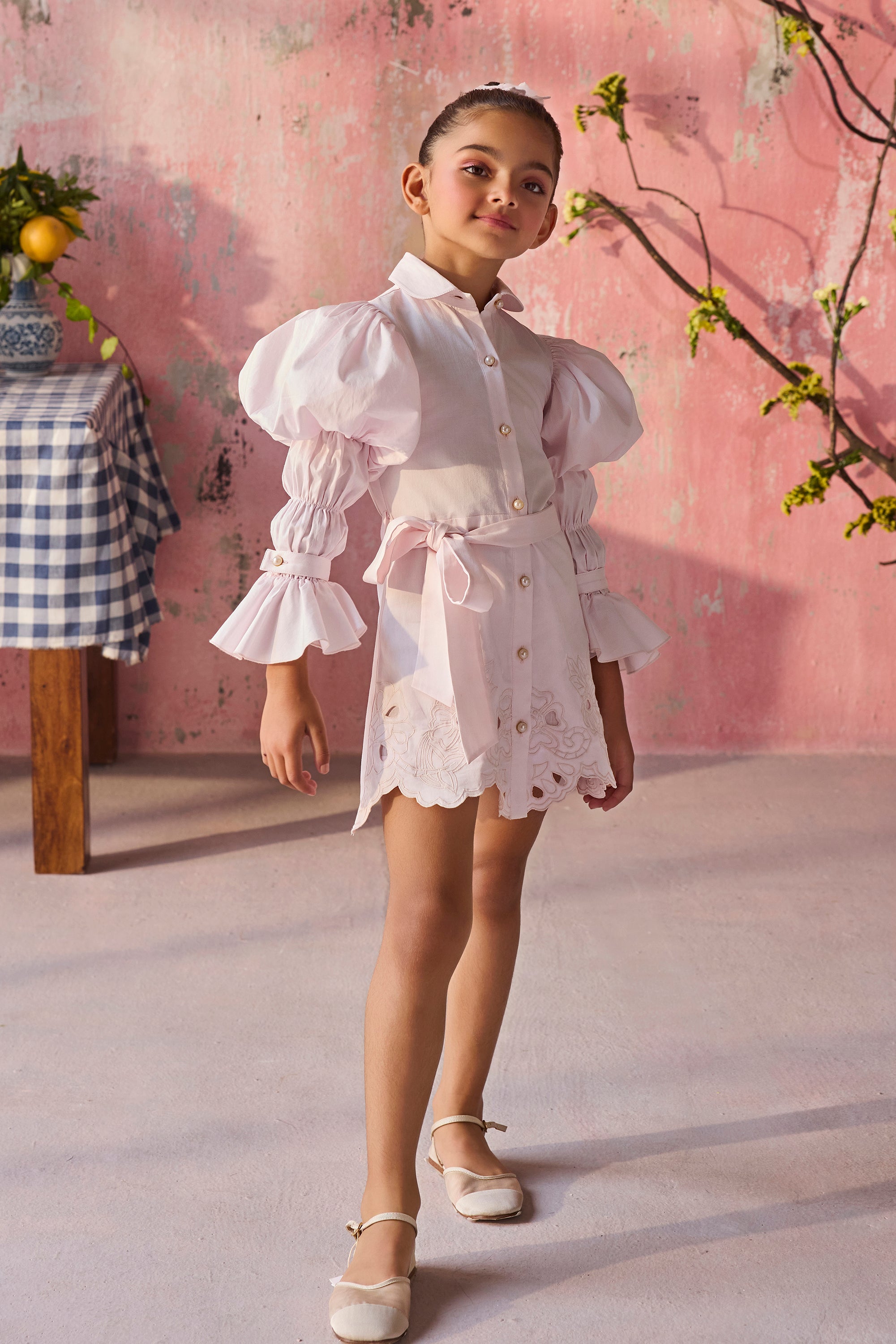 Cindy Eyelet Shirt Dress