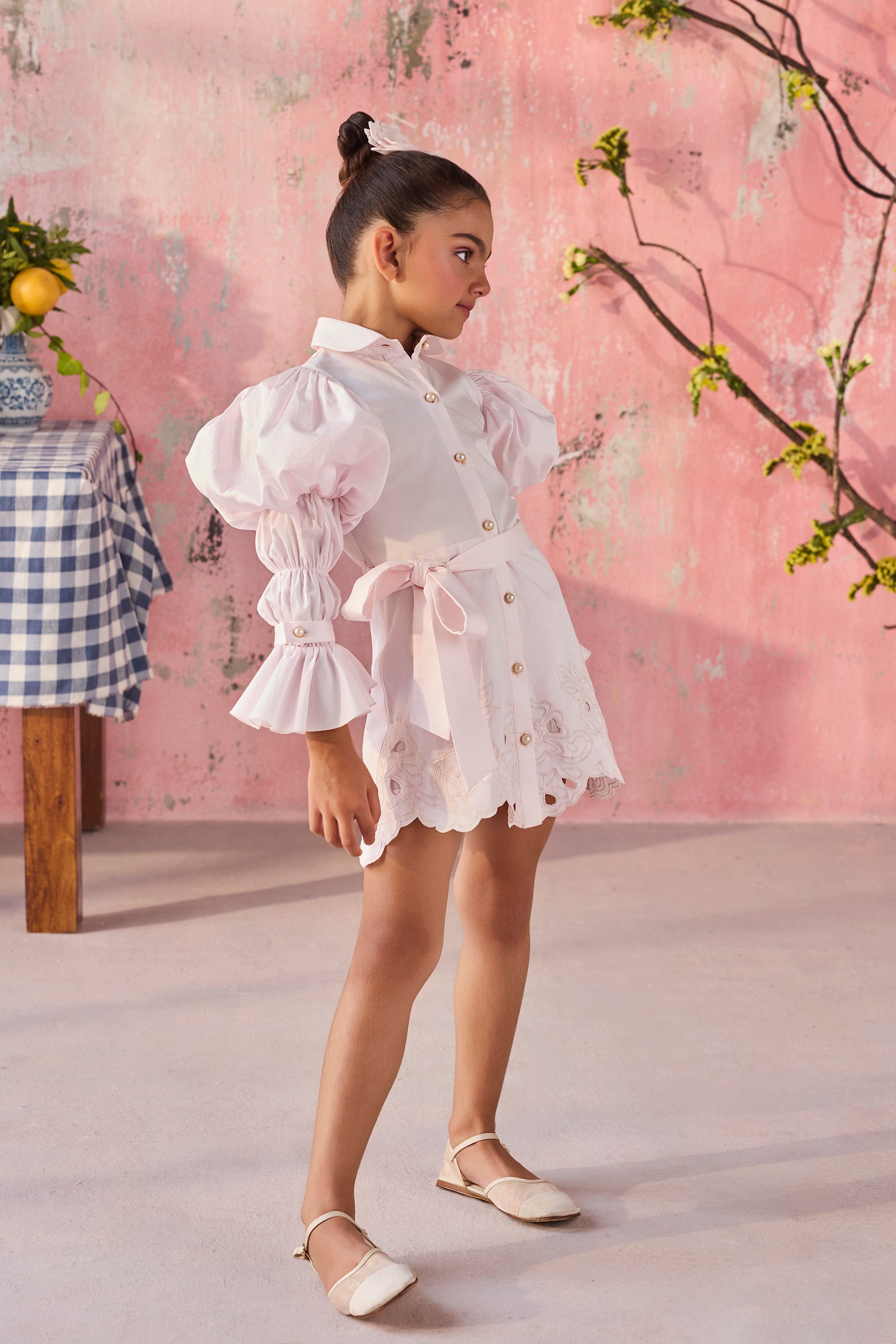 Cindy Eyelet Shirt Dress