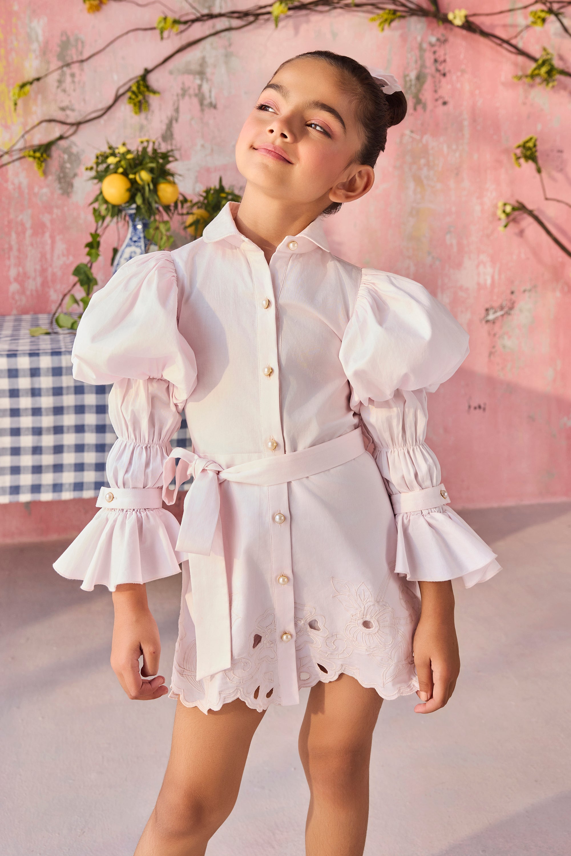 Cindy Eyelet Shirt Dress