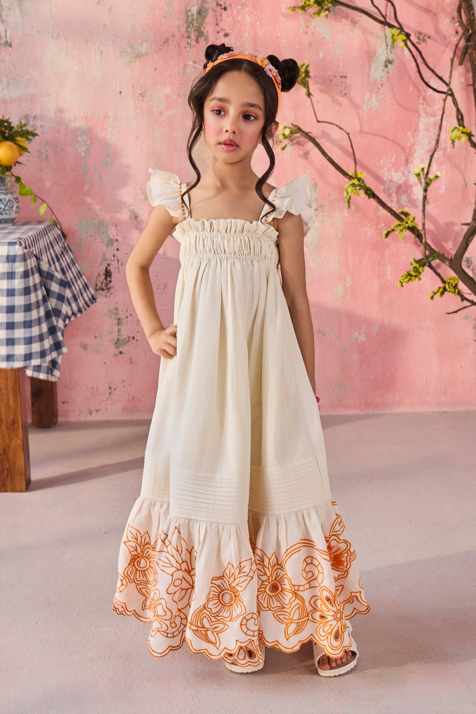 Apricot Eyelet Maxi