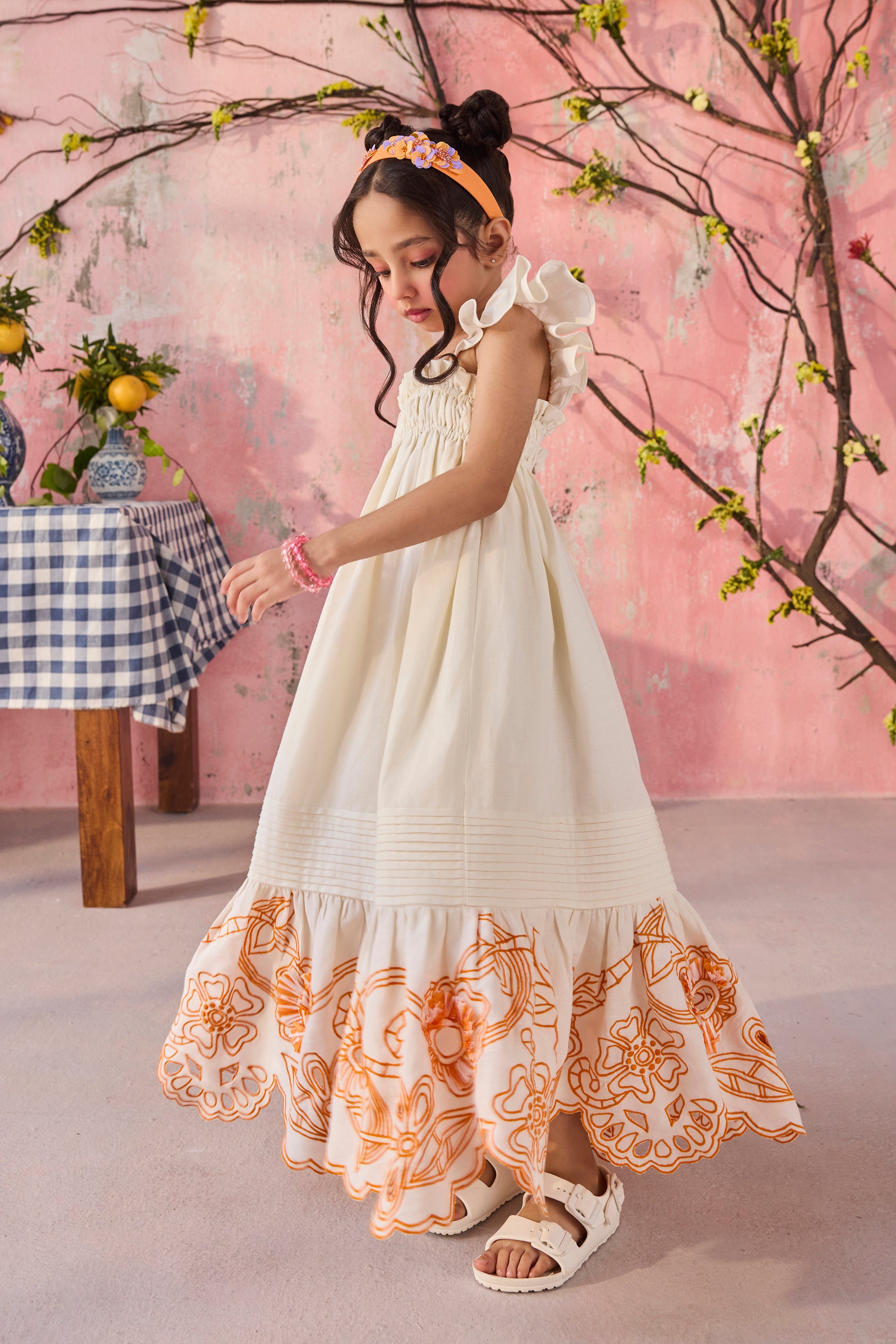 Apricot Eyelet Maxi