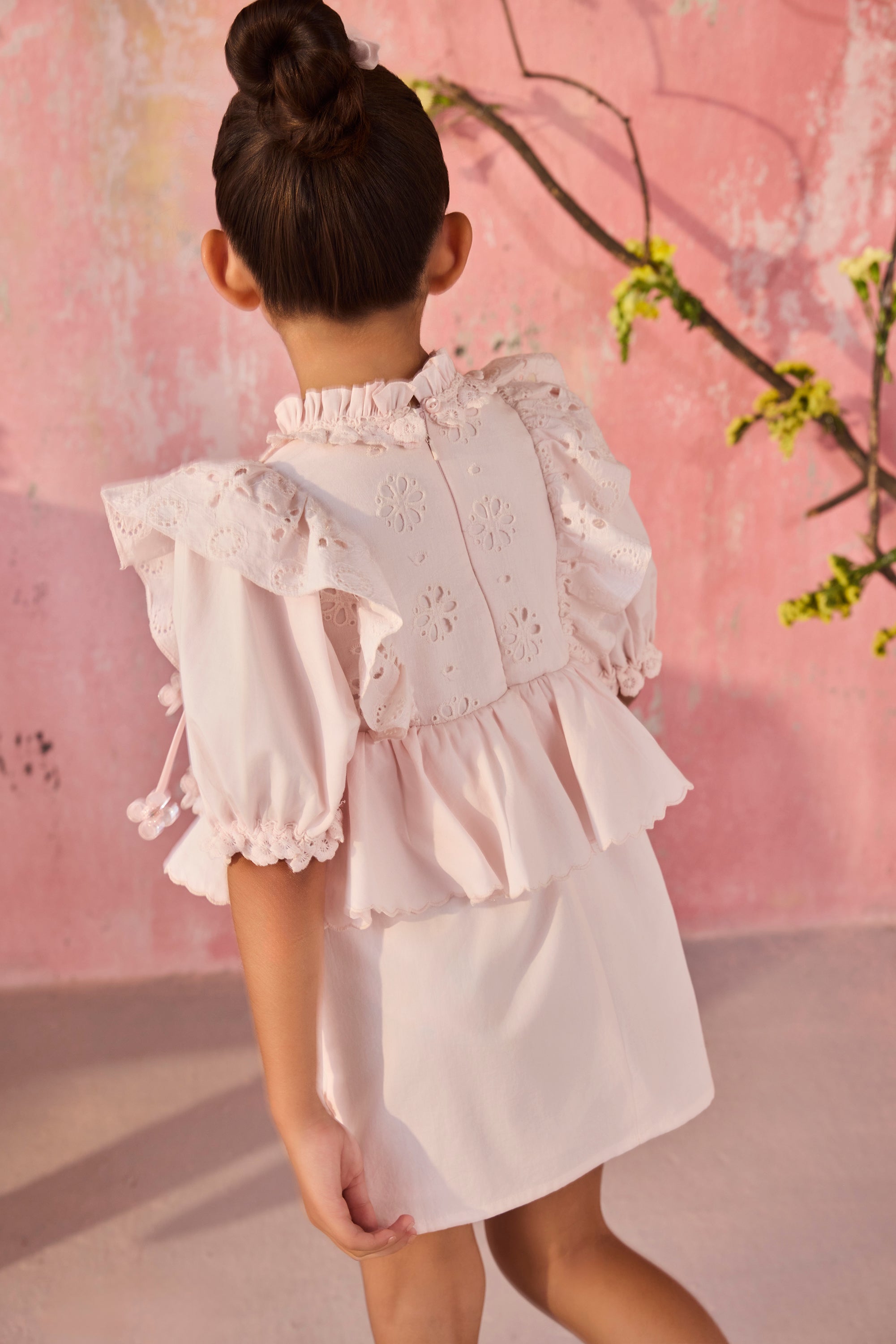 Blush Pink Schiffli Dress