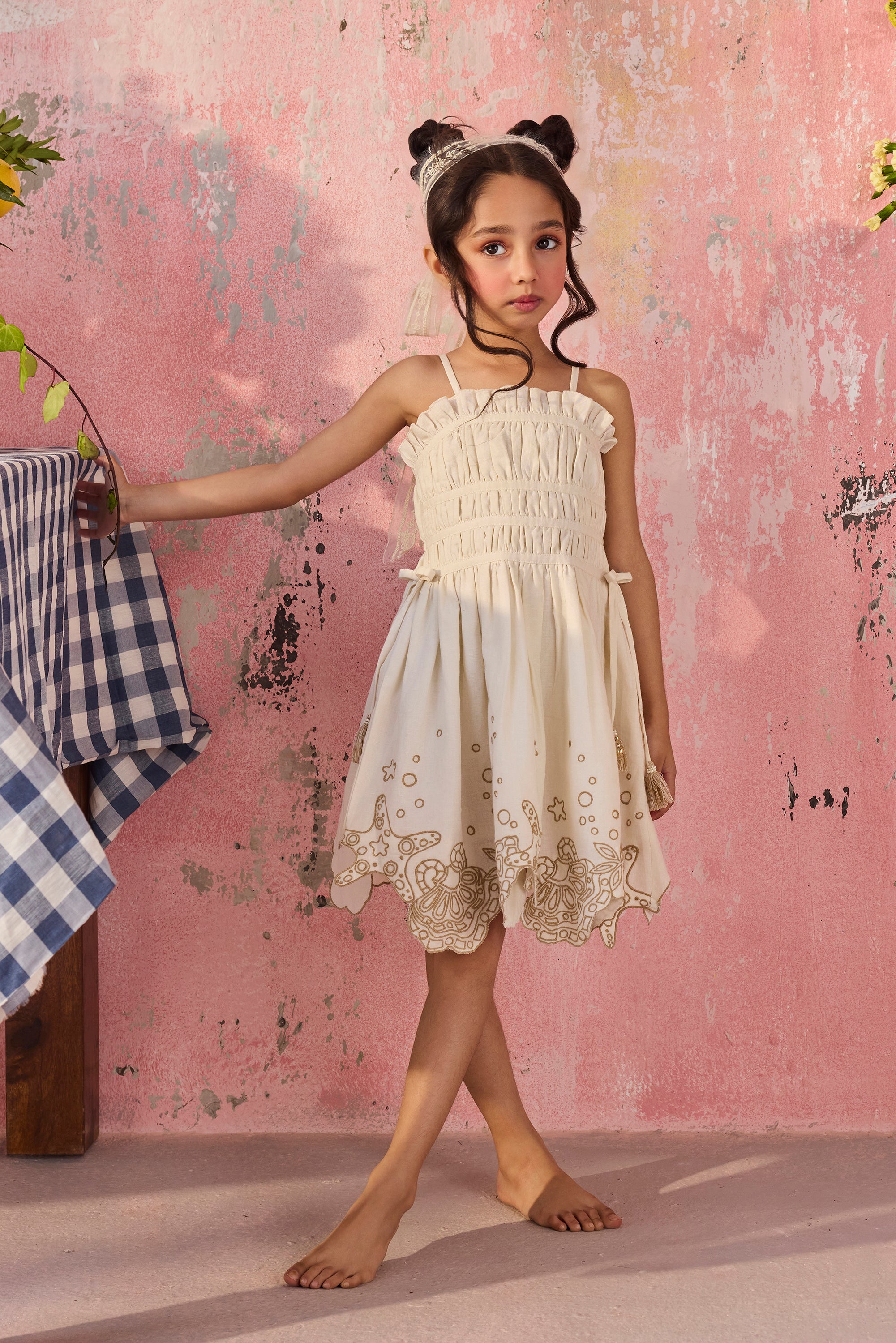 beige seashell dress Seashell Hi/Lo Dress main image 0