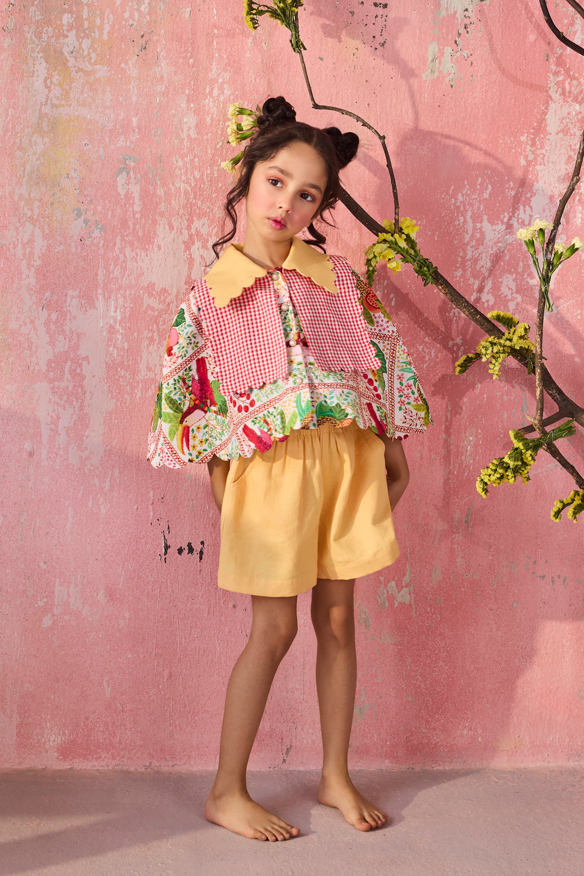 Meadow Orange Cape Playsuit