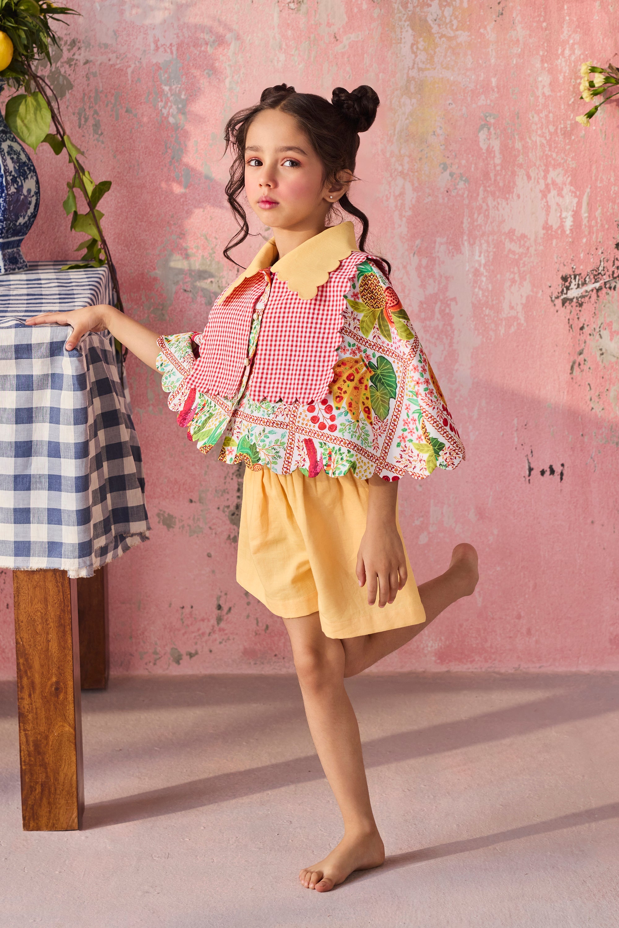 Meadow Orange Cape Playsuit