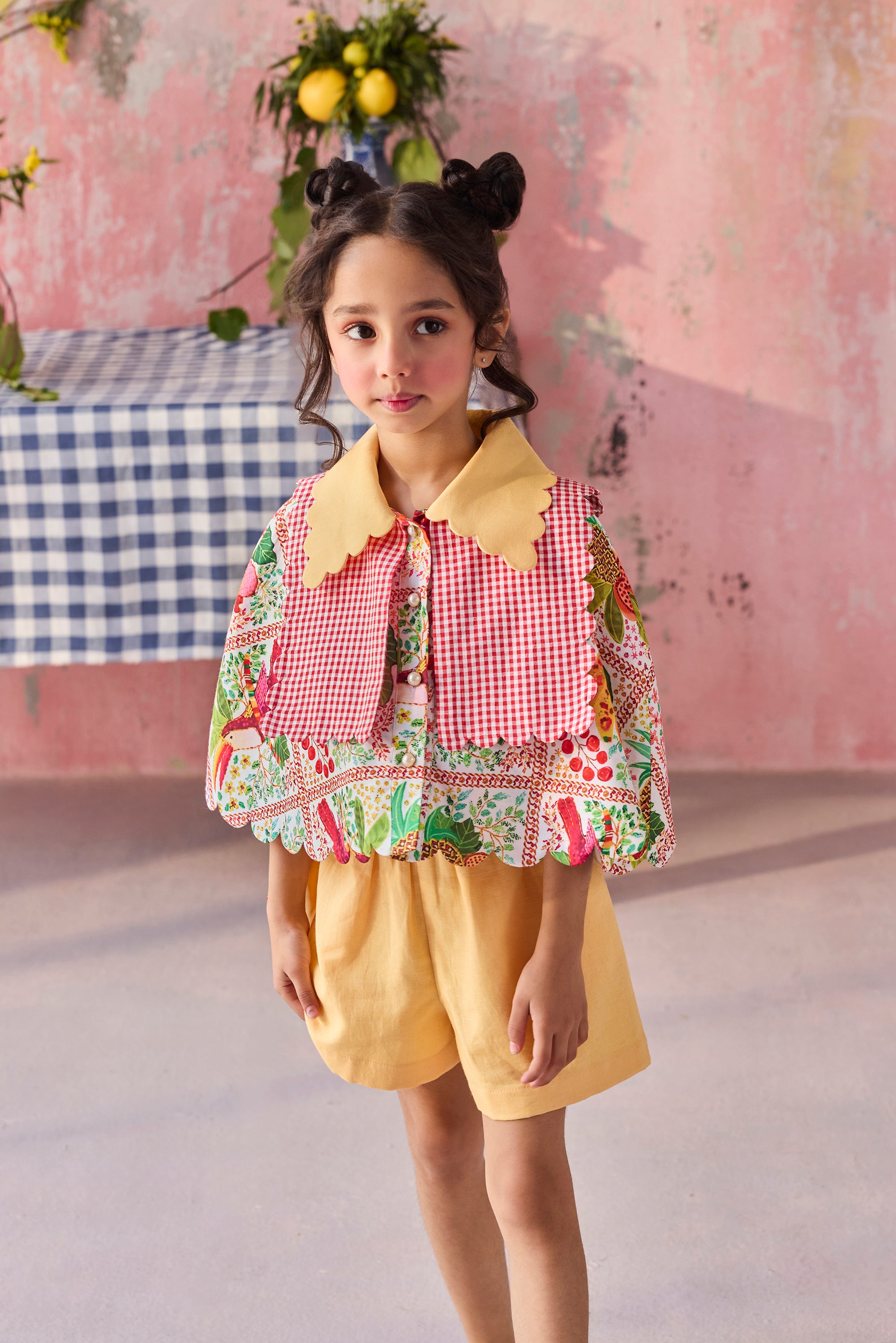 Meadow Orange Cape Playsuit