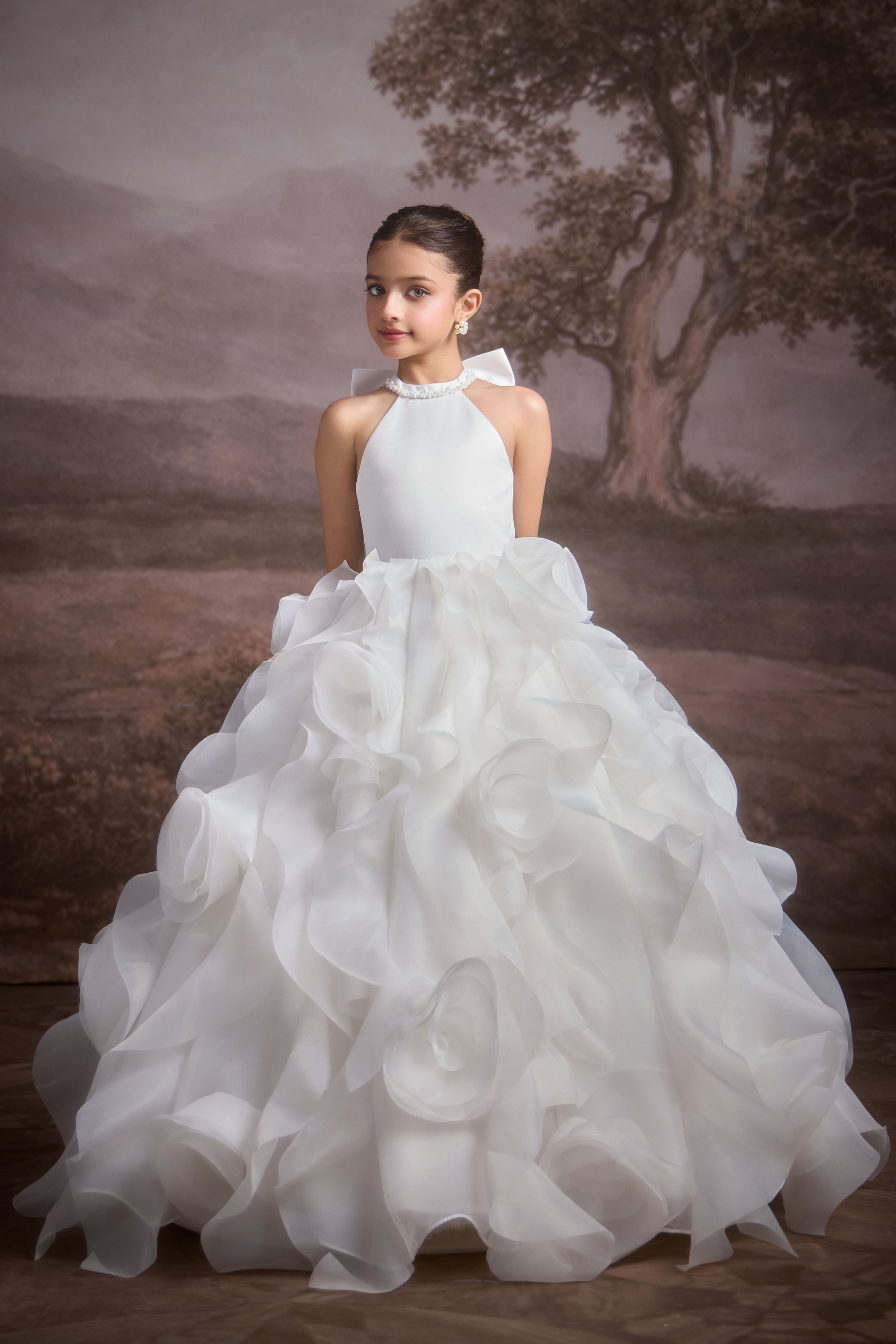 The Edwena White Ruffle Gown
