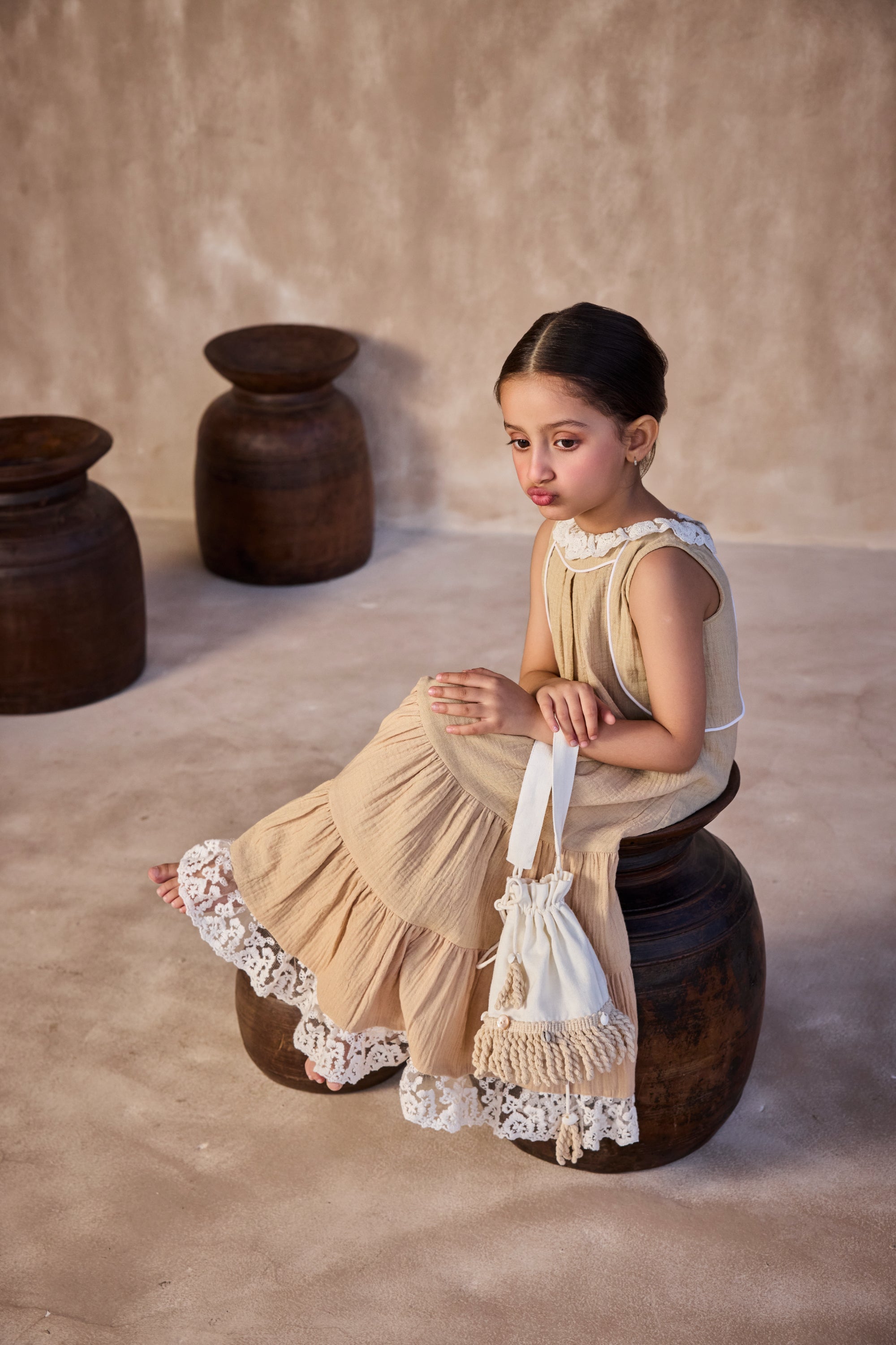 The Brown Lacy Cotton Dress (Sale)