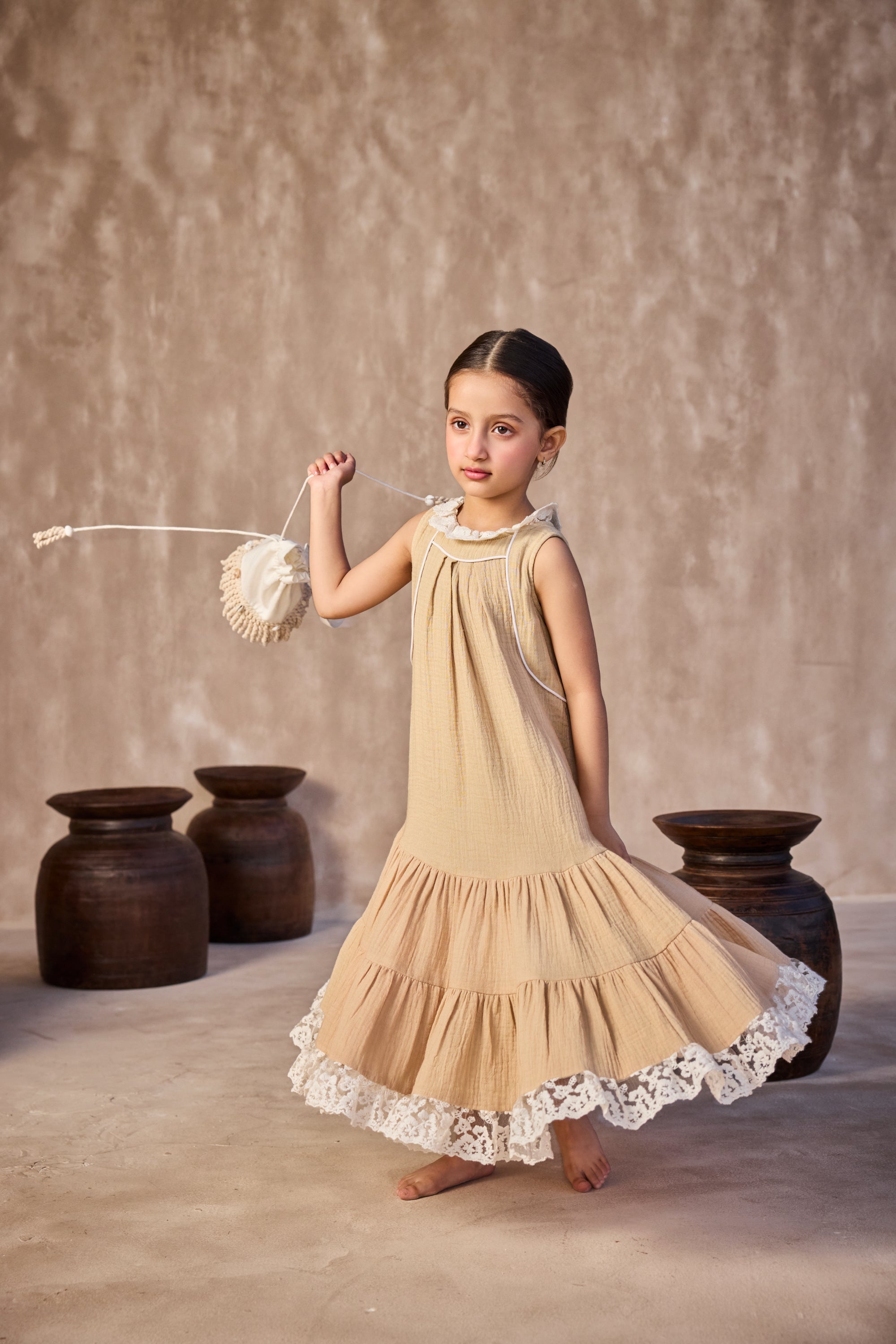 The Brown Lacy Cotton Dress (Sale)
