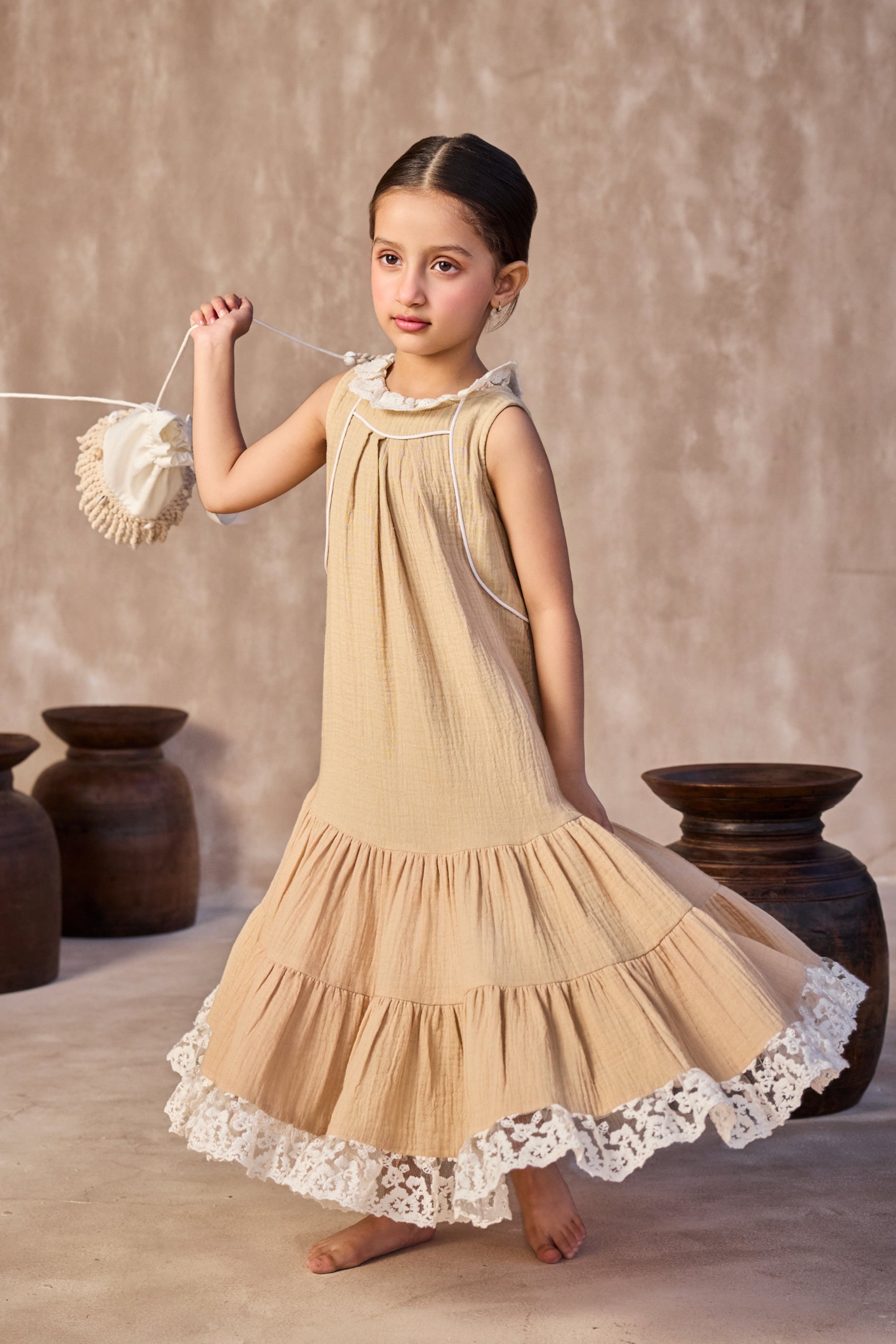 The Brown Lacy Cotton Dress