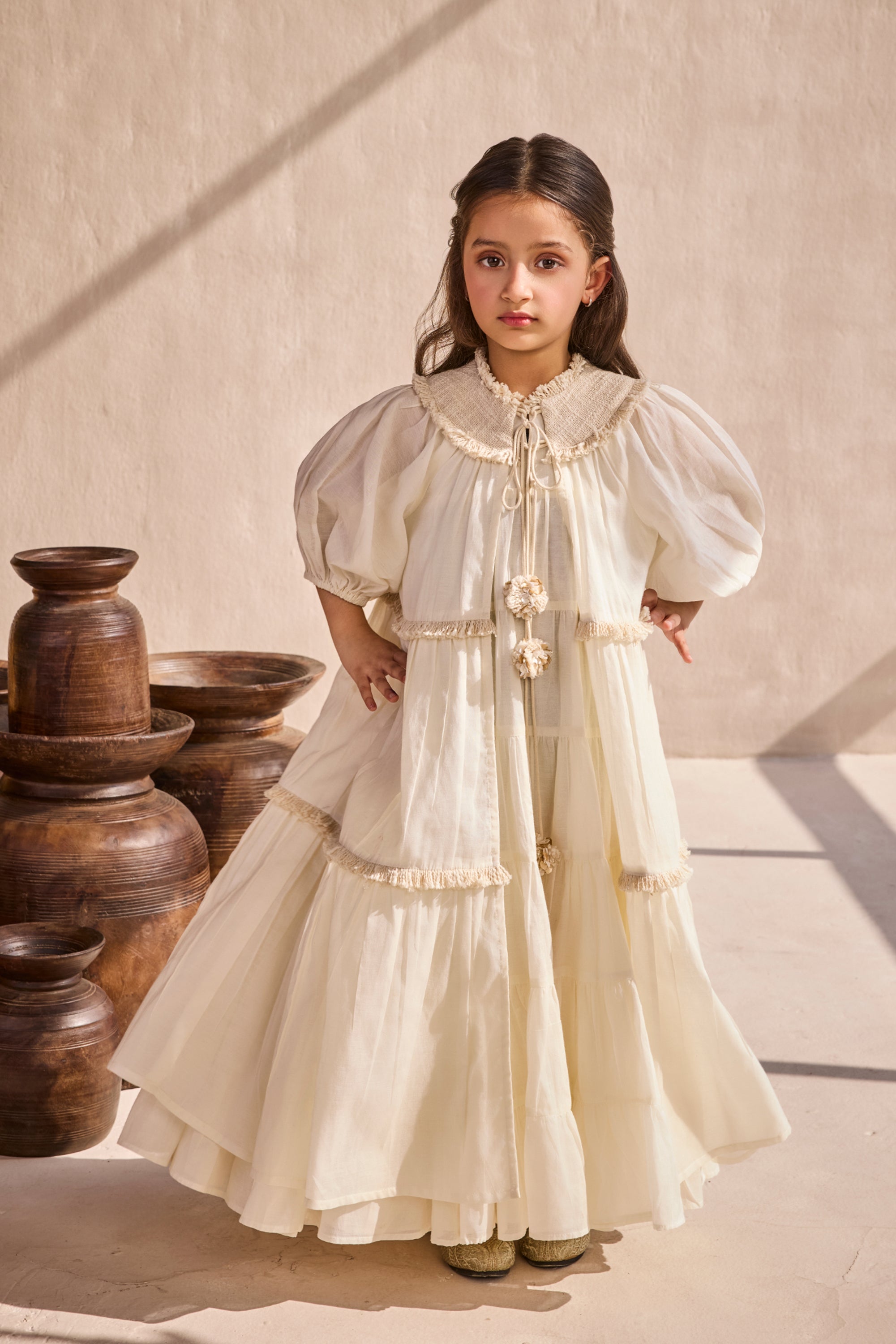 Ayla Tiered Cape with Sleeveless Jalabiya