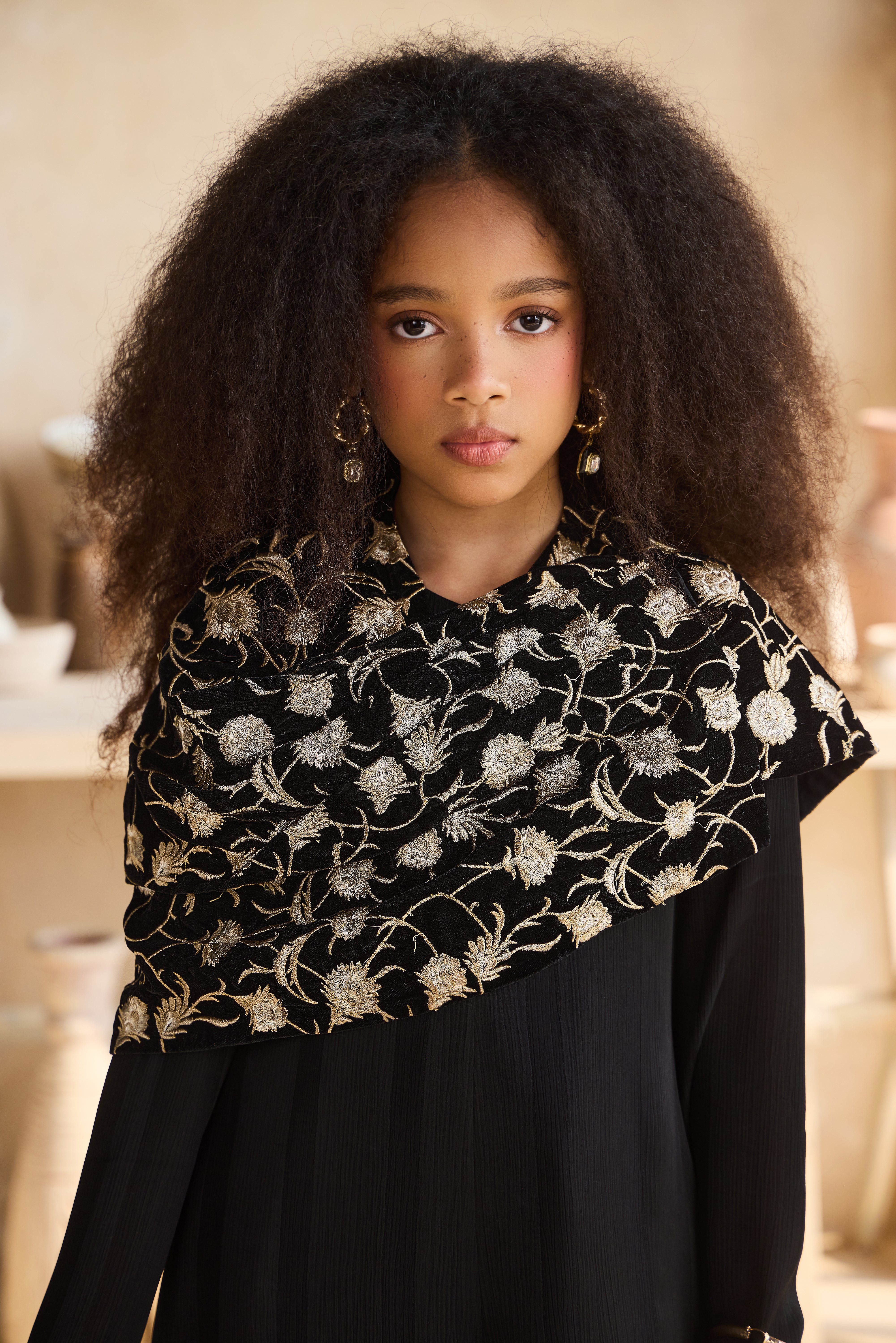 Vianna Jumpsuit with Niyah Black Shawl