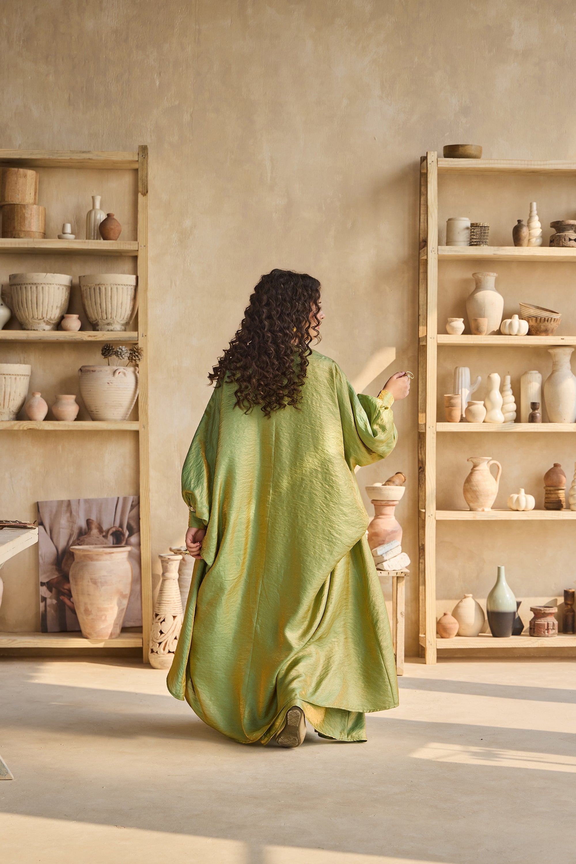 Sage Shimmer Jacket with Dress (Set of 2)