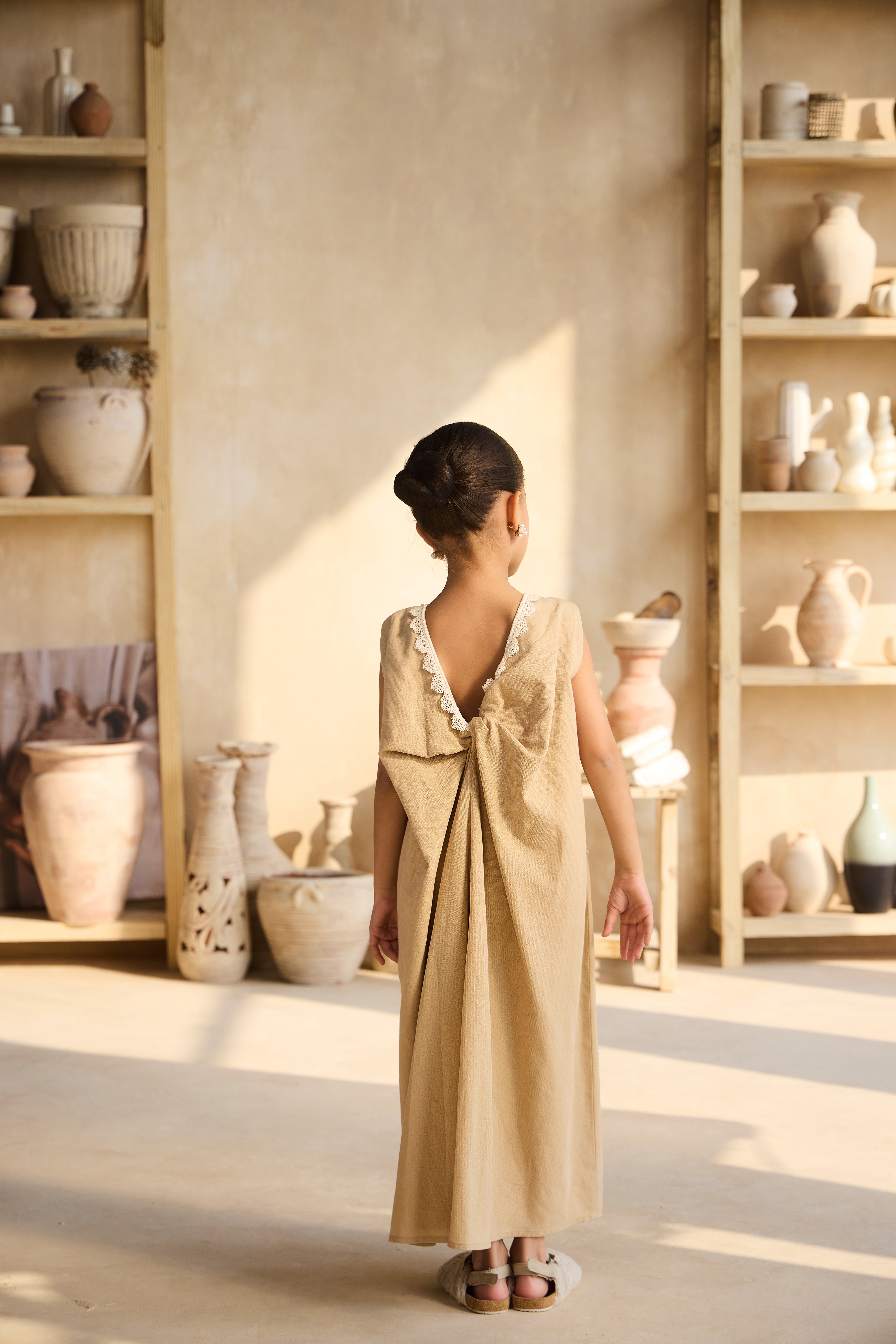 Afra Linen Dress with Salena Cape (Set of 2)