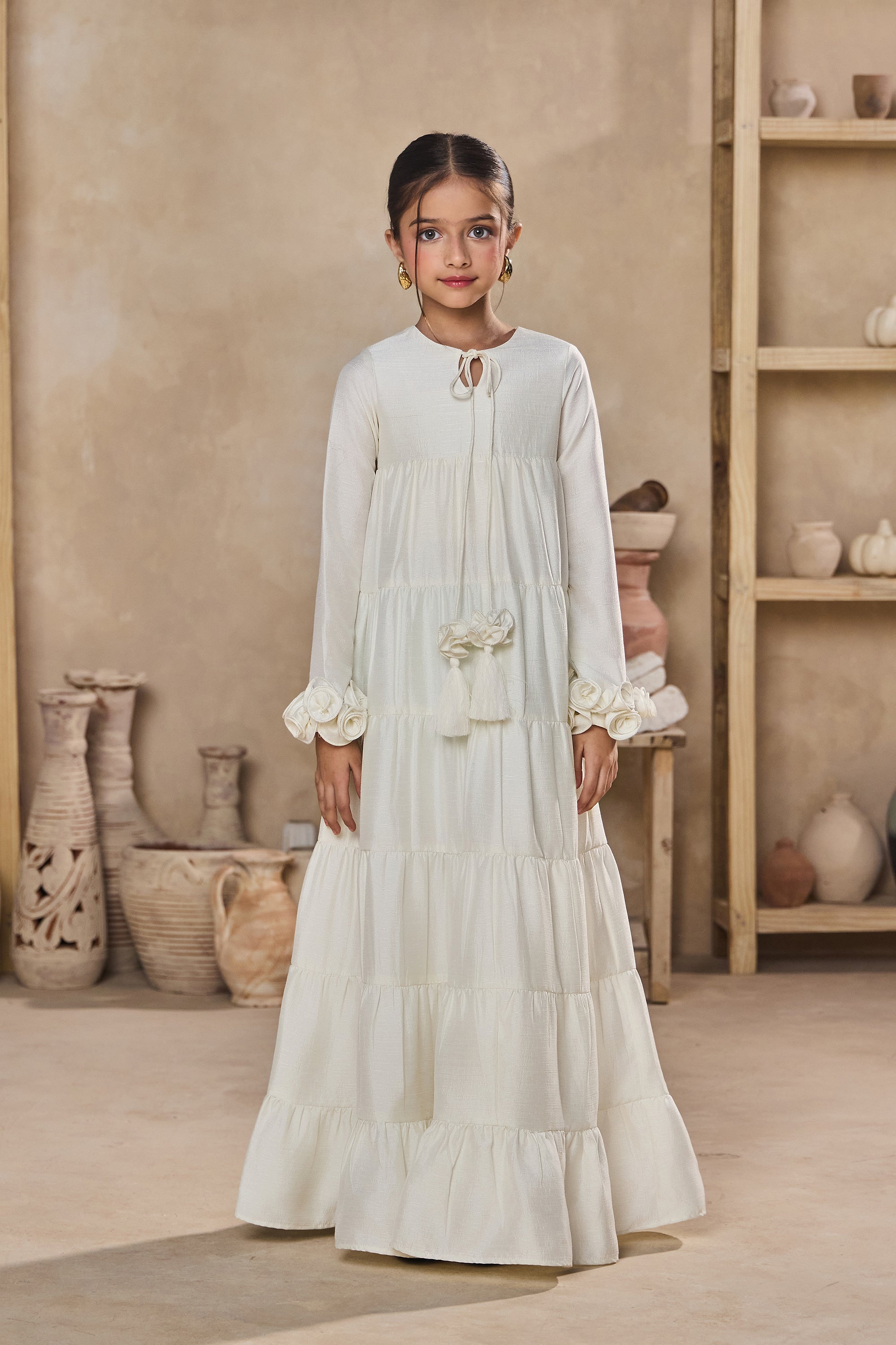 Jasira Rose Jalabiya (Off-White)