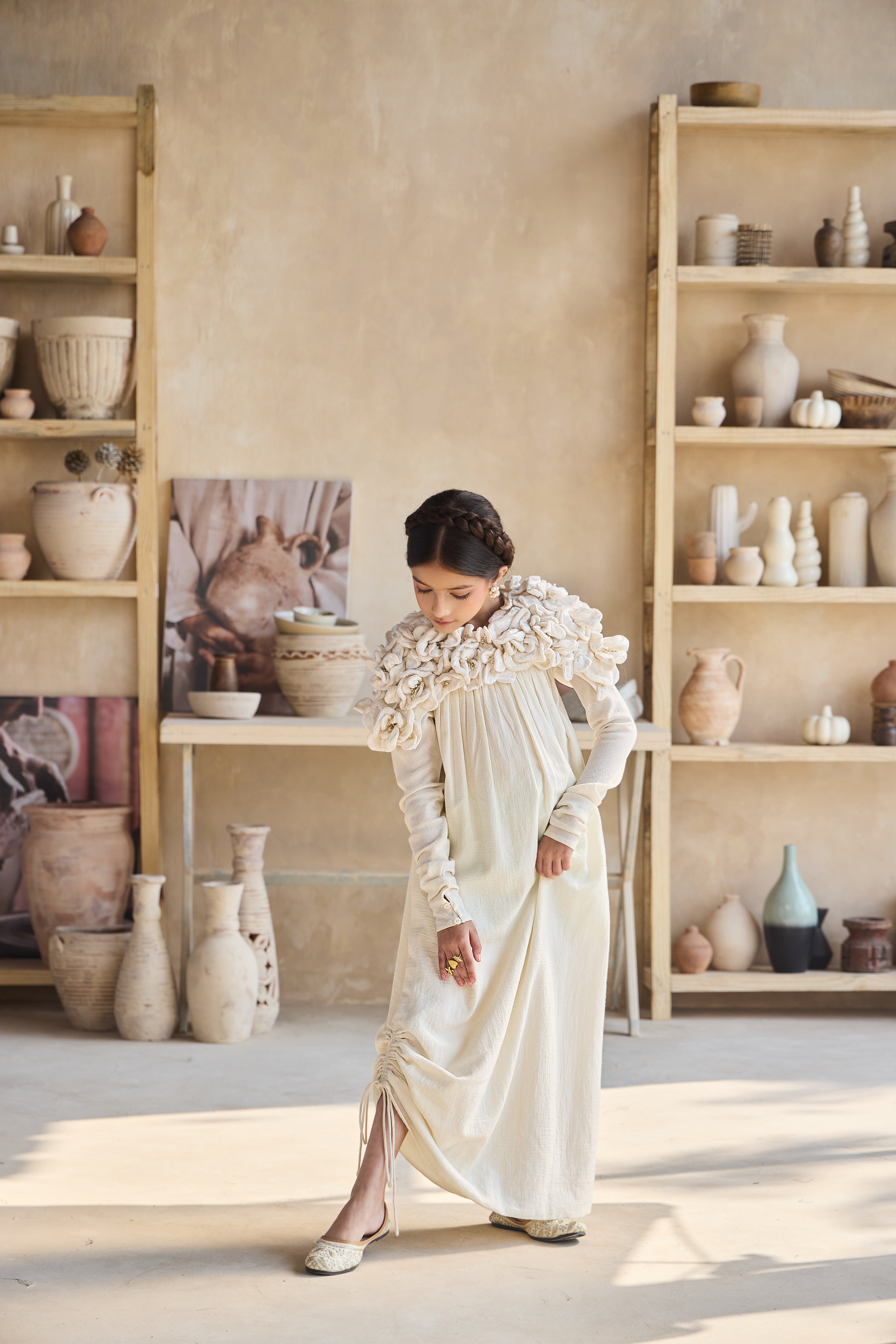 Izara Flower Cape with Ayami Dress (Set of 2)