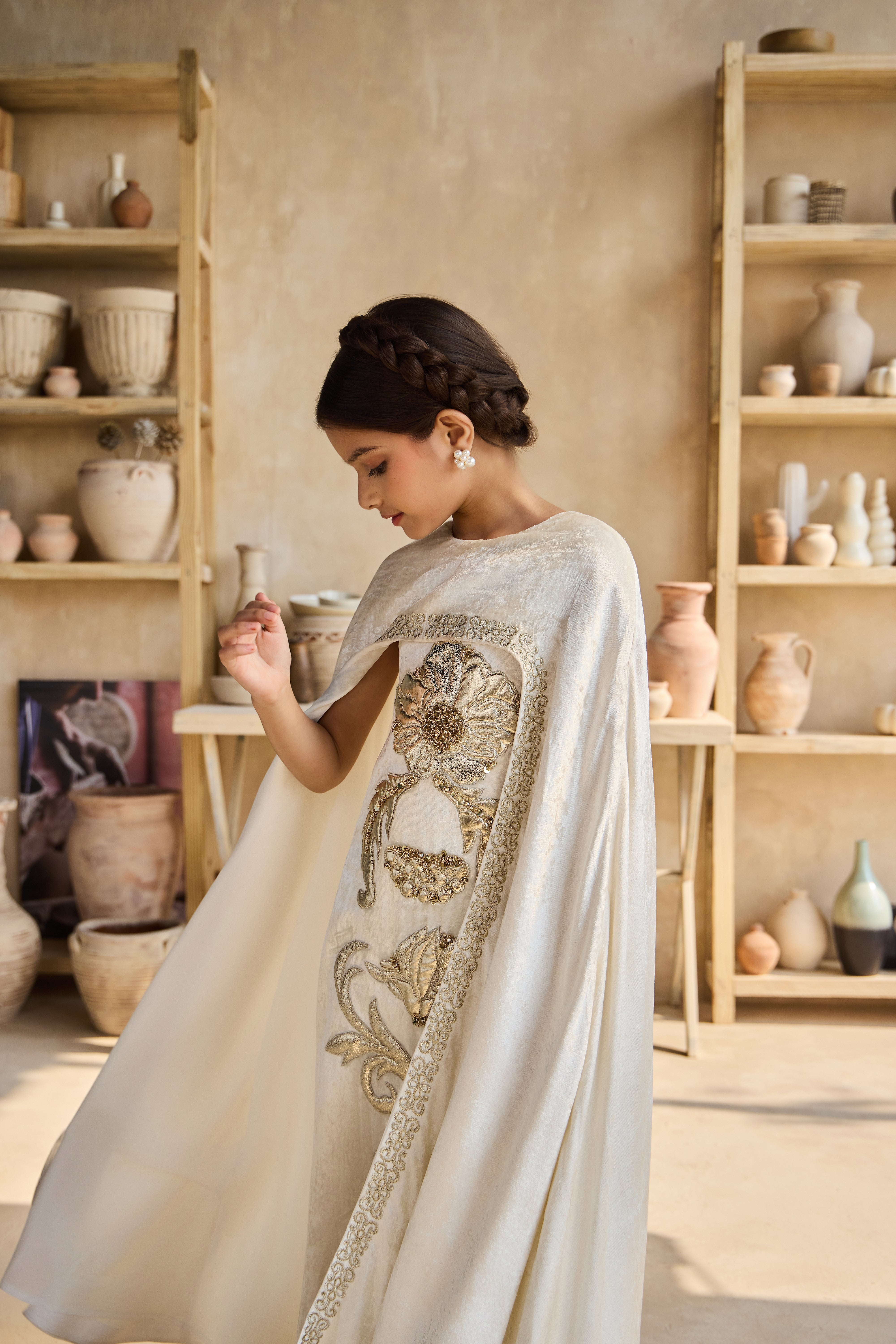 Stellina Gold Cape Dress