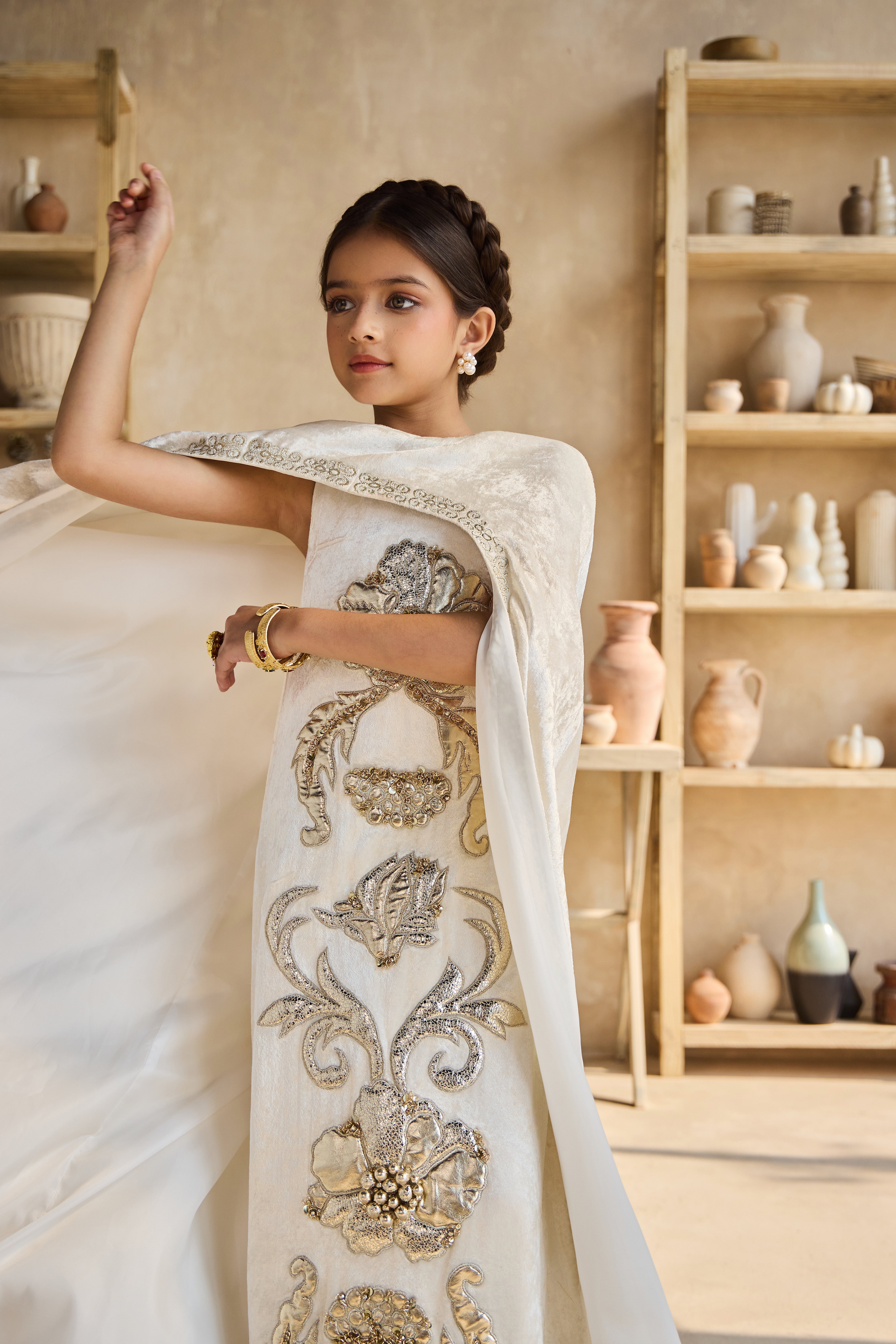 Stellina Gold Cape Dress