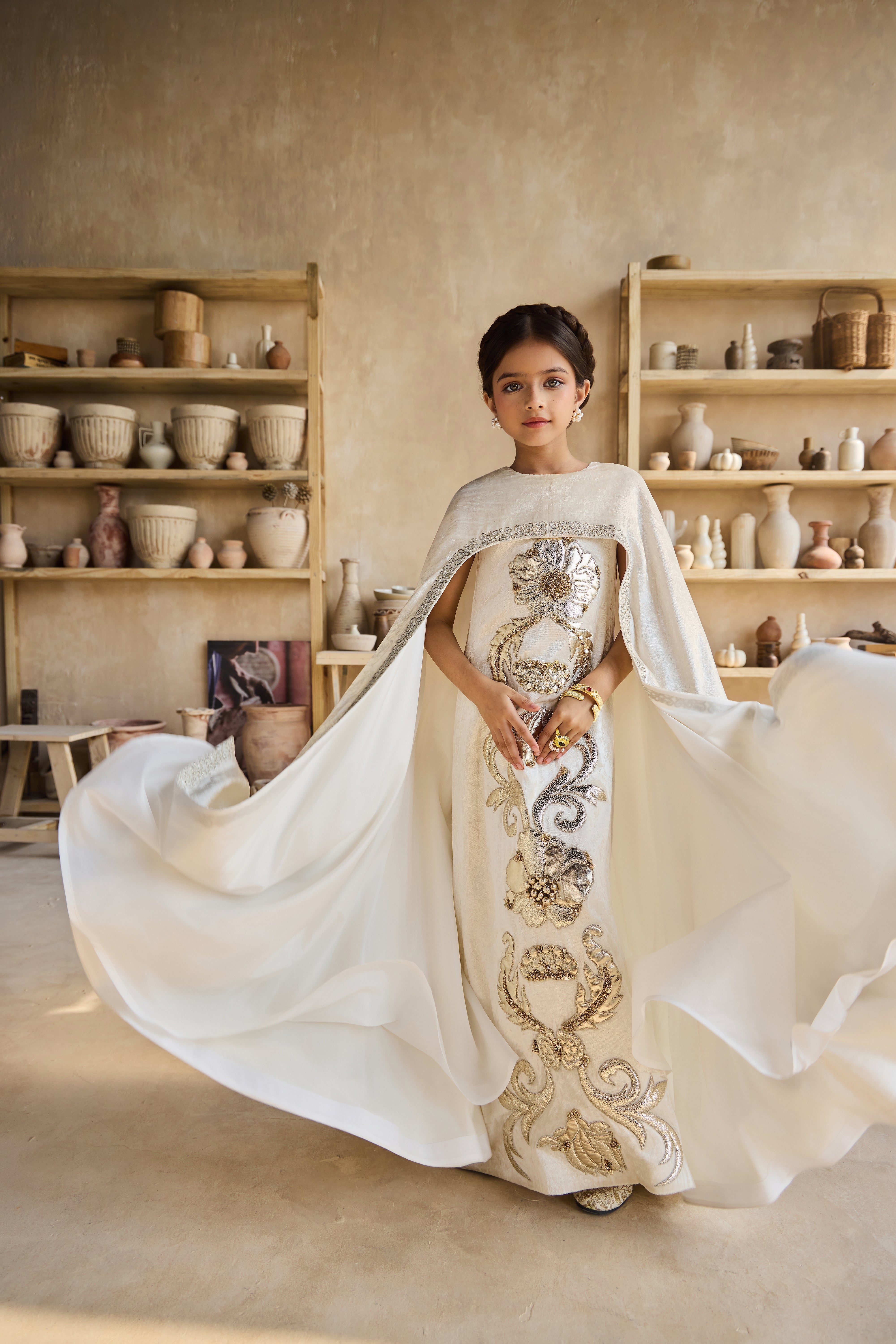 Stellina Gold Cape Dress