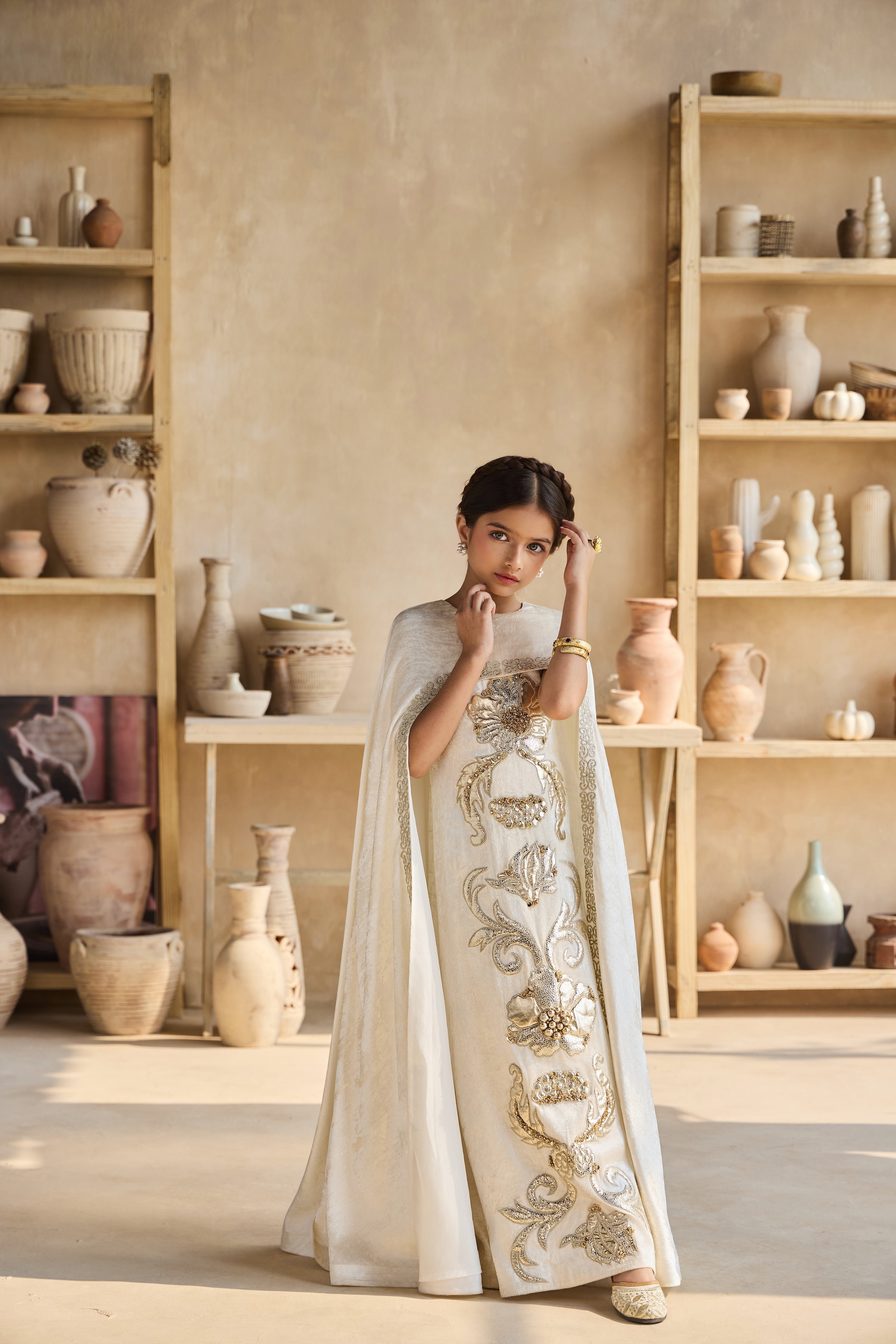 Stellina Gold Cape Dress