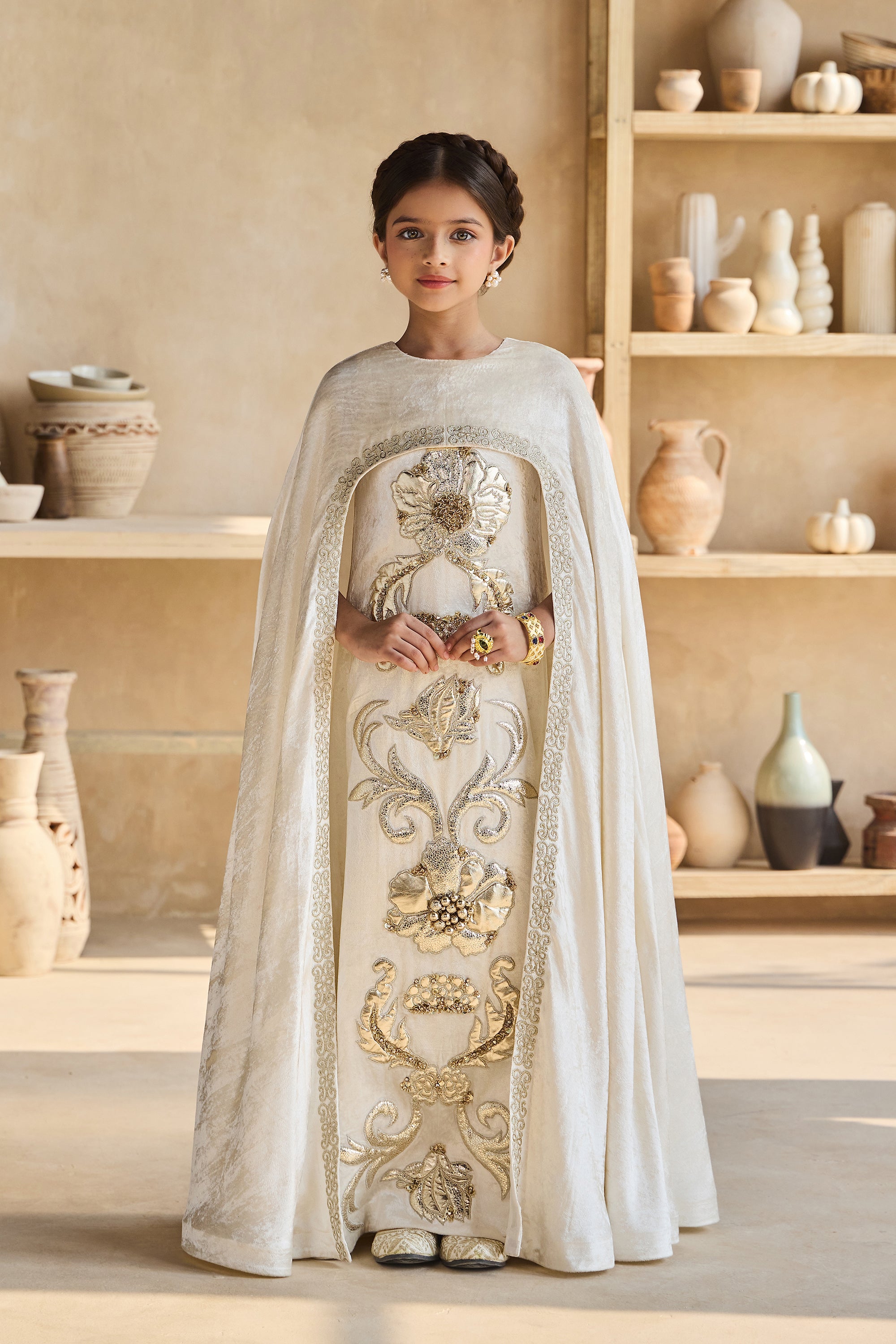 Stellina Gold Cape Dress