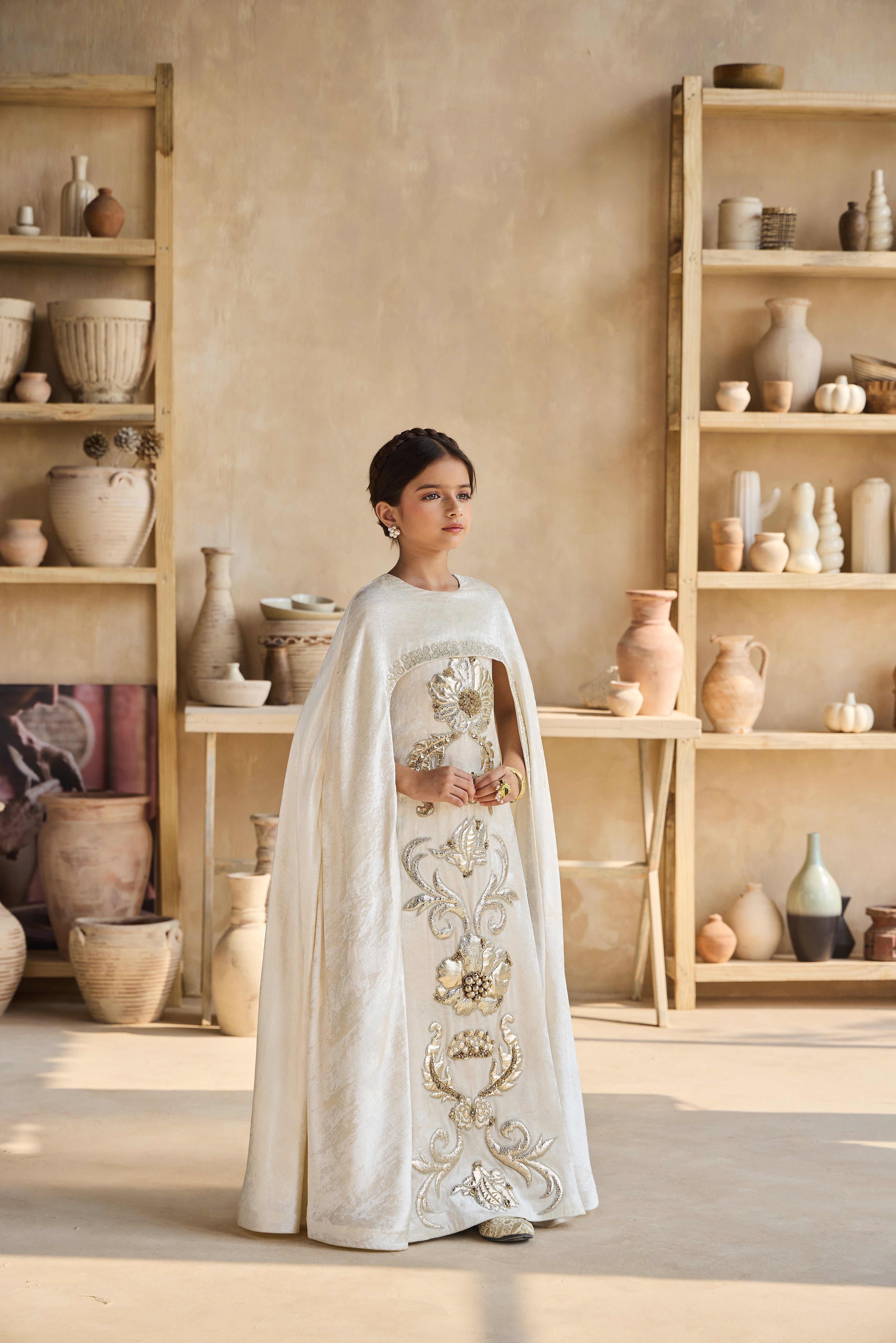 Stellina Gold Cape Dress