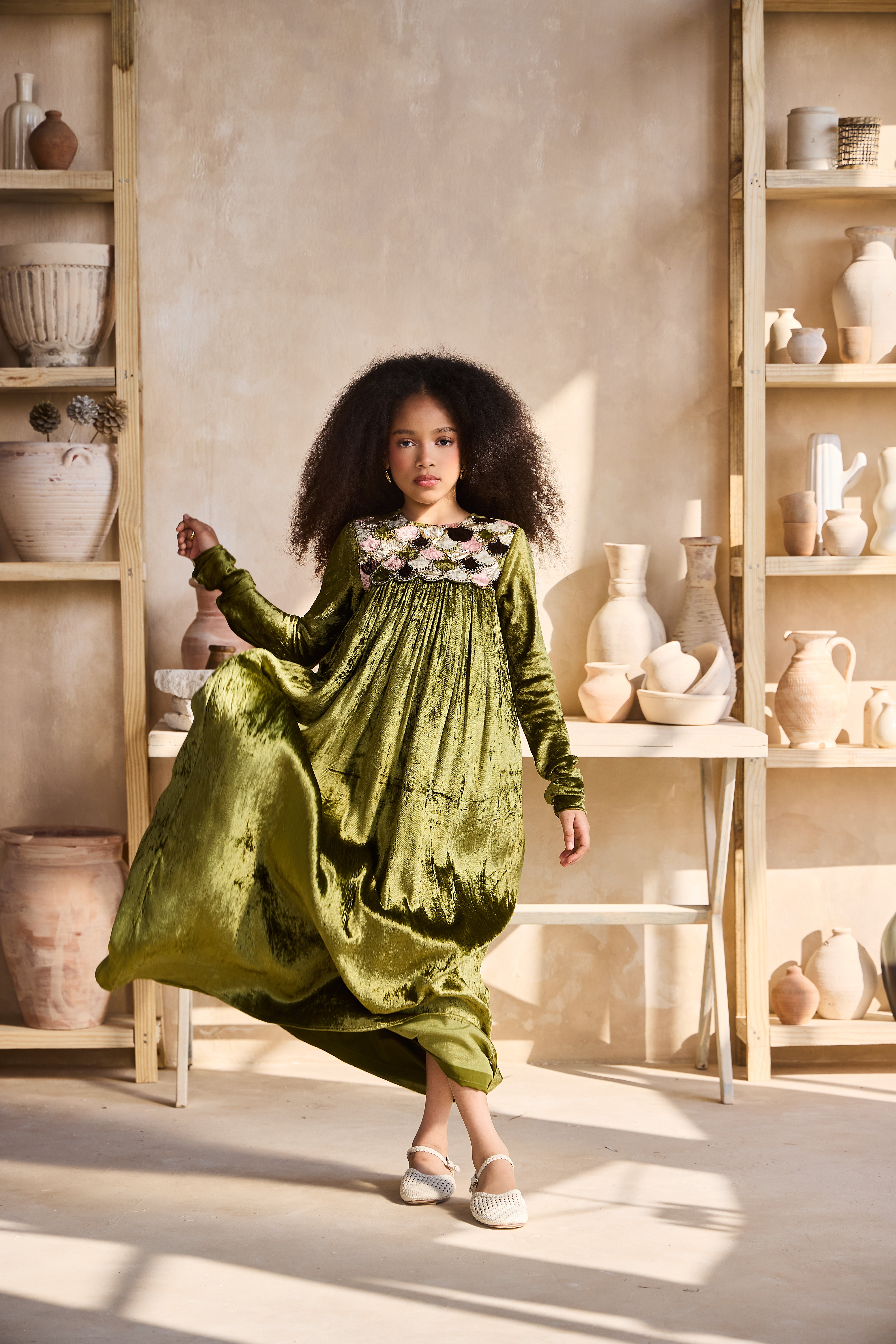 Isa Olive Green Dress