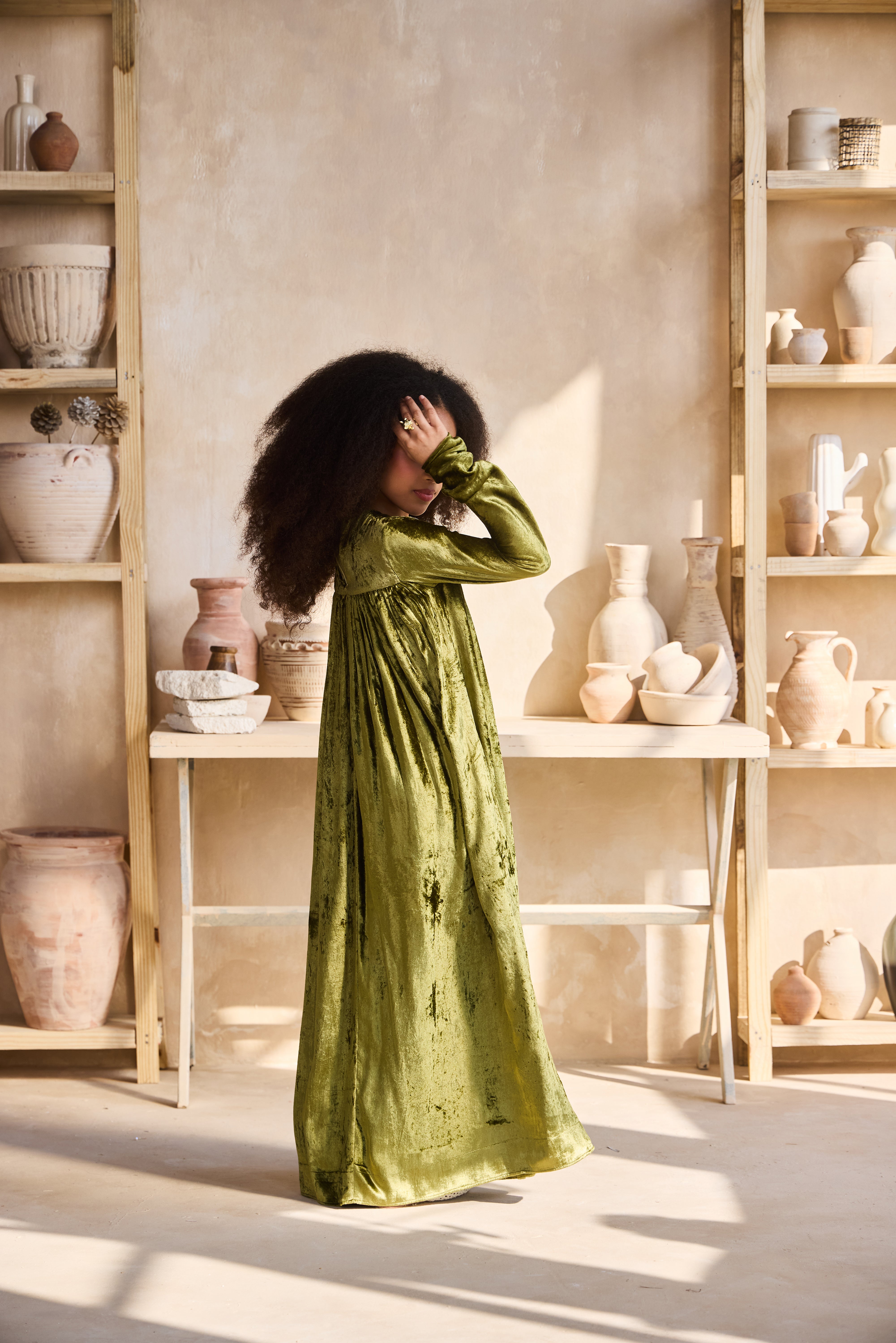 Isa Olive Green Dress