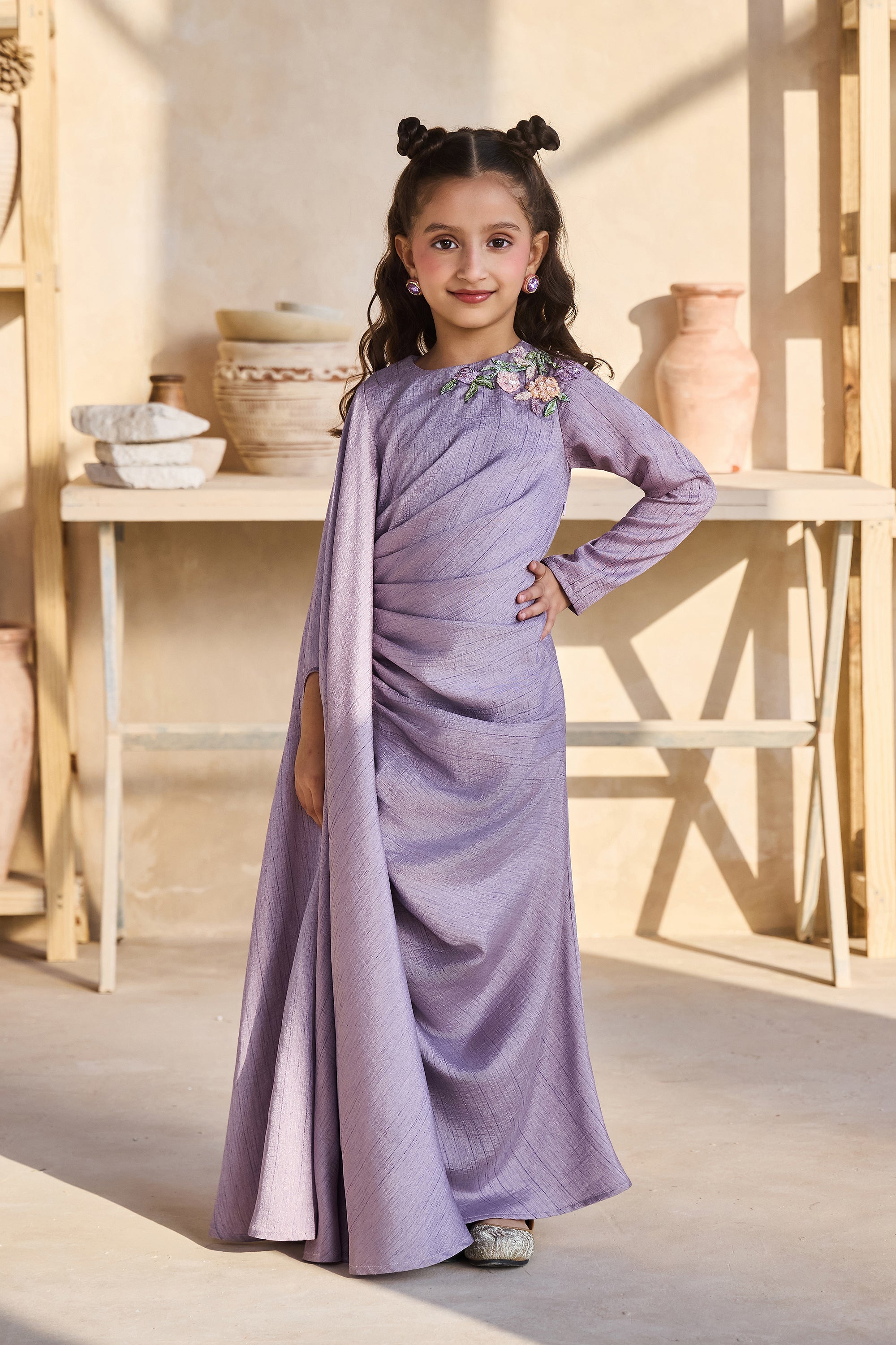 Ferish Drape Purple Dress
