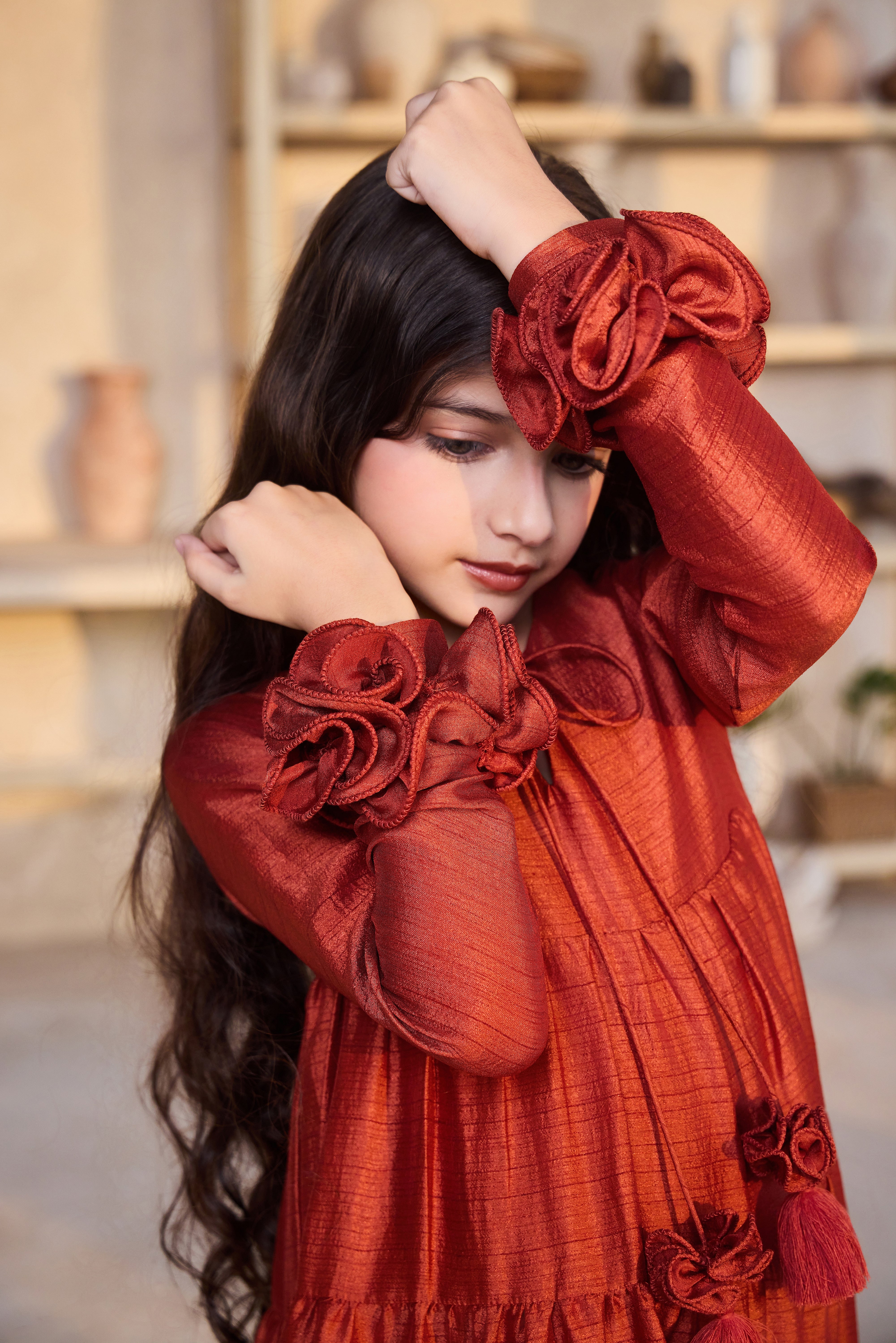 Jasira Rose Jalabiya (Rust Brown)