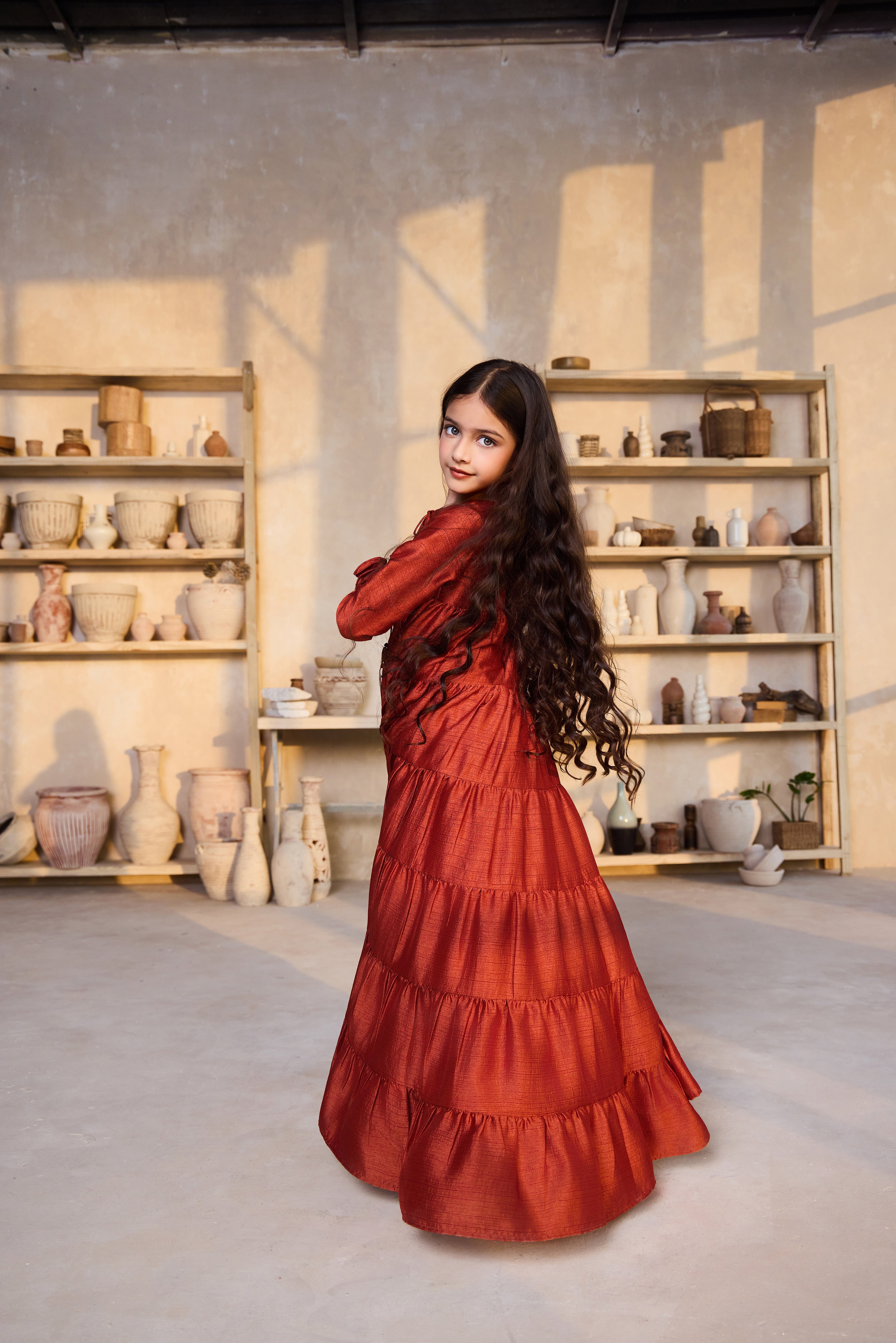 Jasira Rose Jalabiya (Rust Brown)