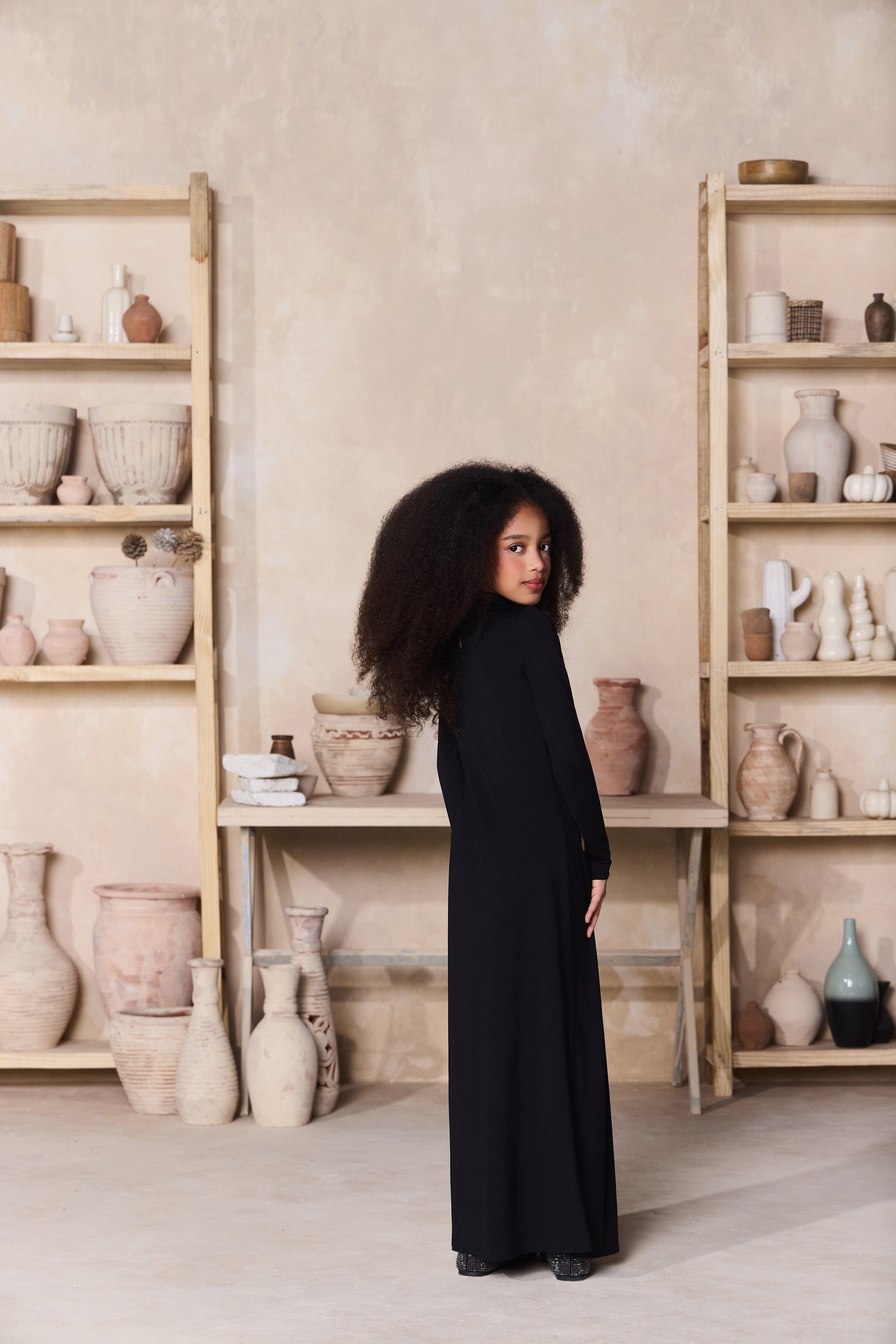 Libra Drape Dress with Velvet Rose Necklace (Set of 2)