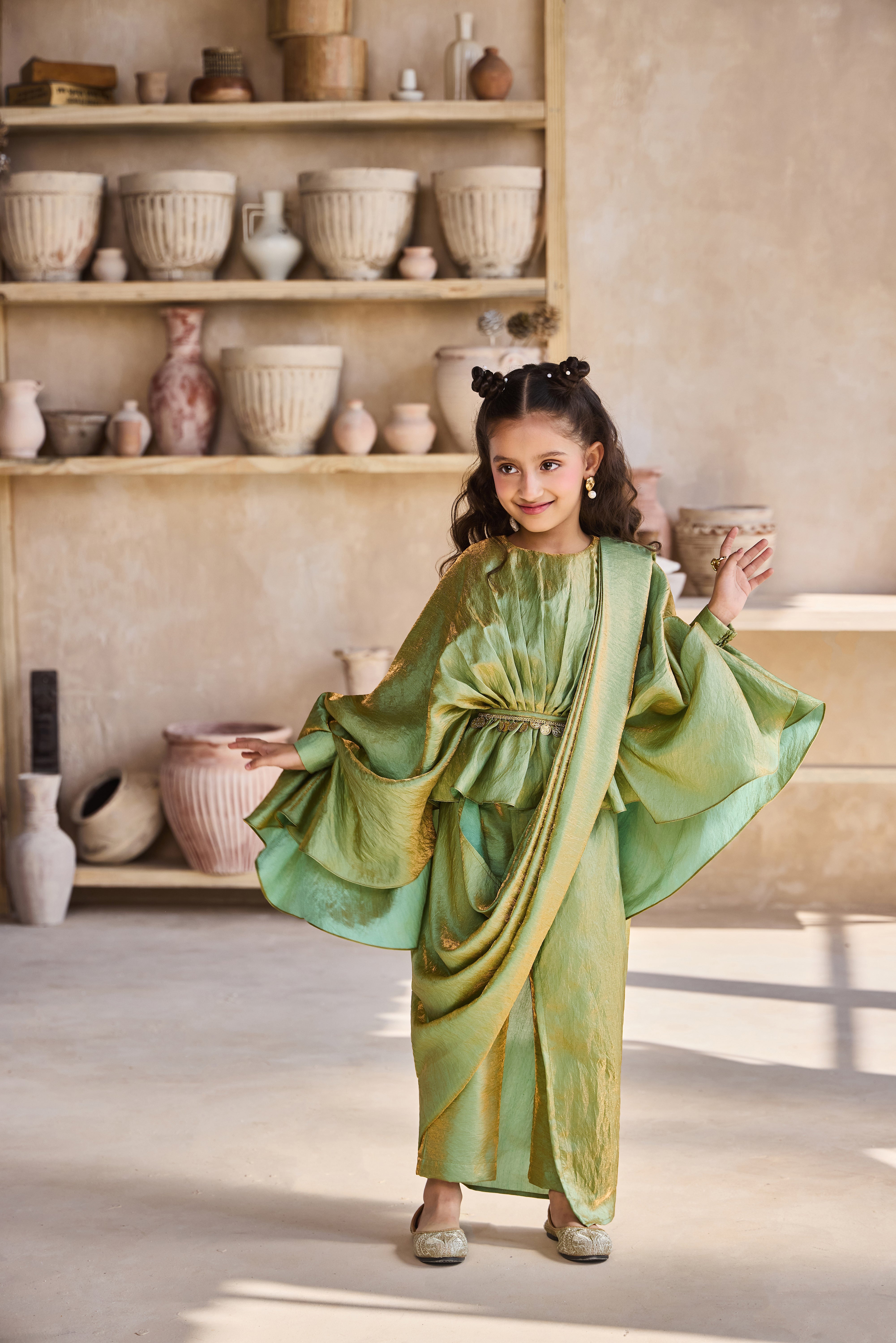 Rahmir Drape Saree with Blouse (Set of 2)