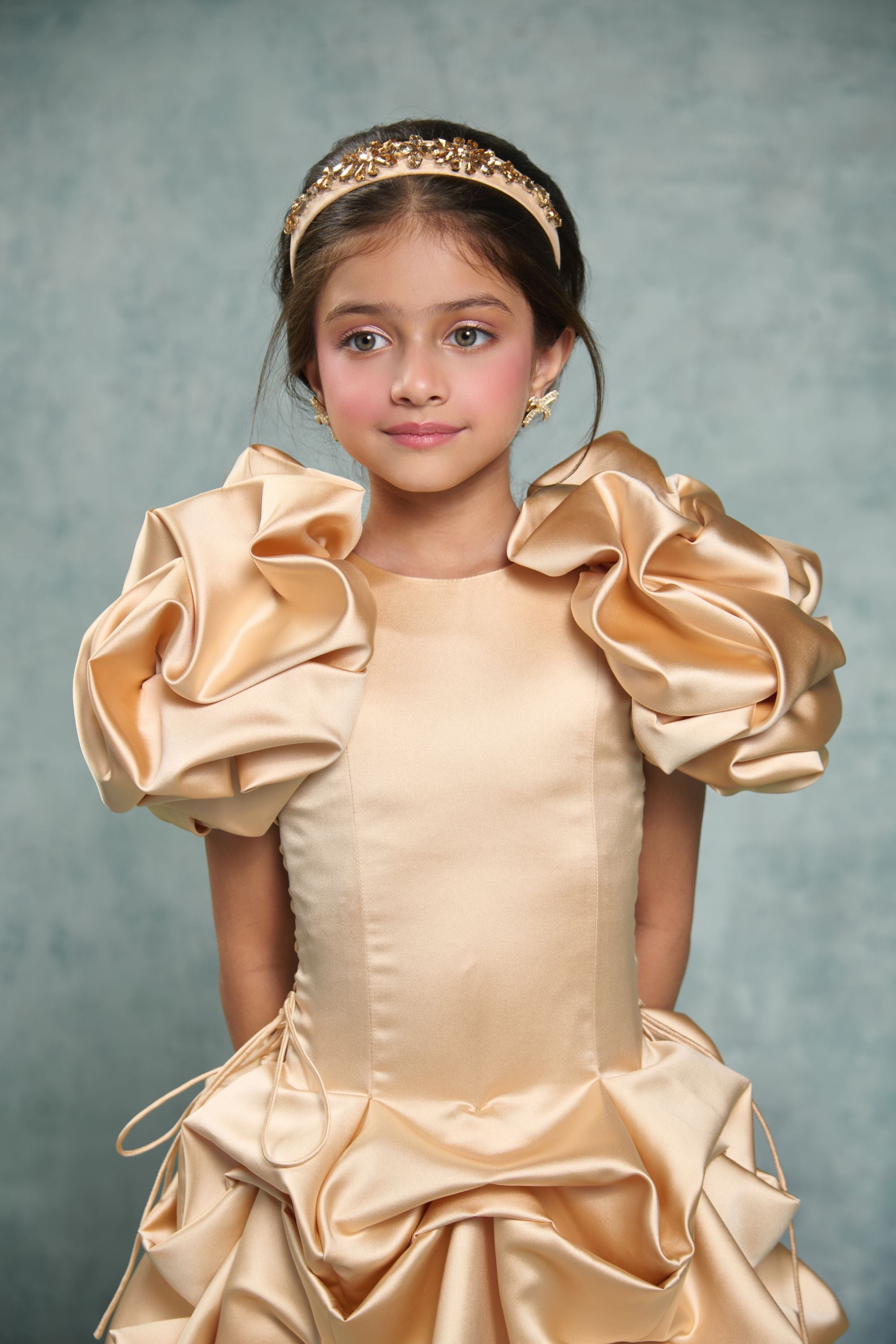 The Champagne Rosette Dress