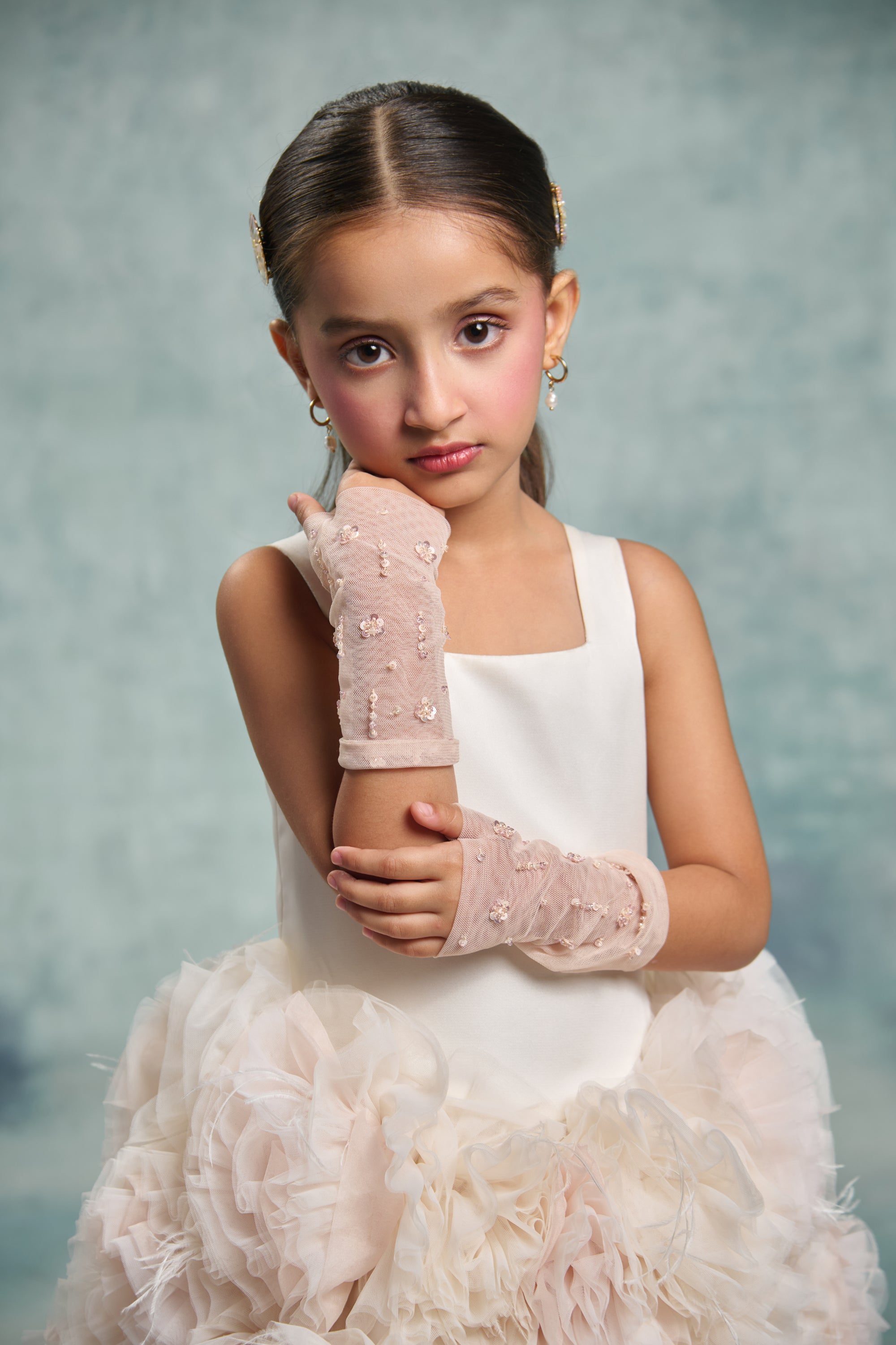 Pink Crystal Gloves