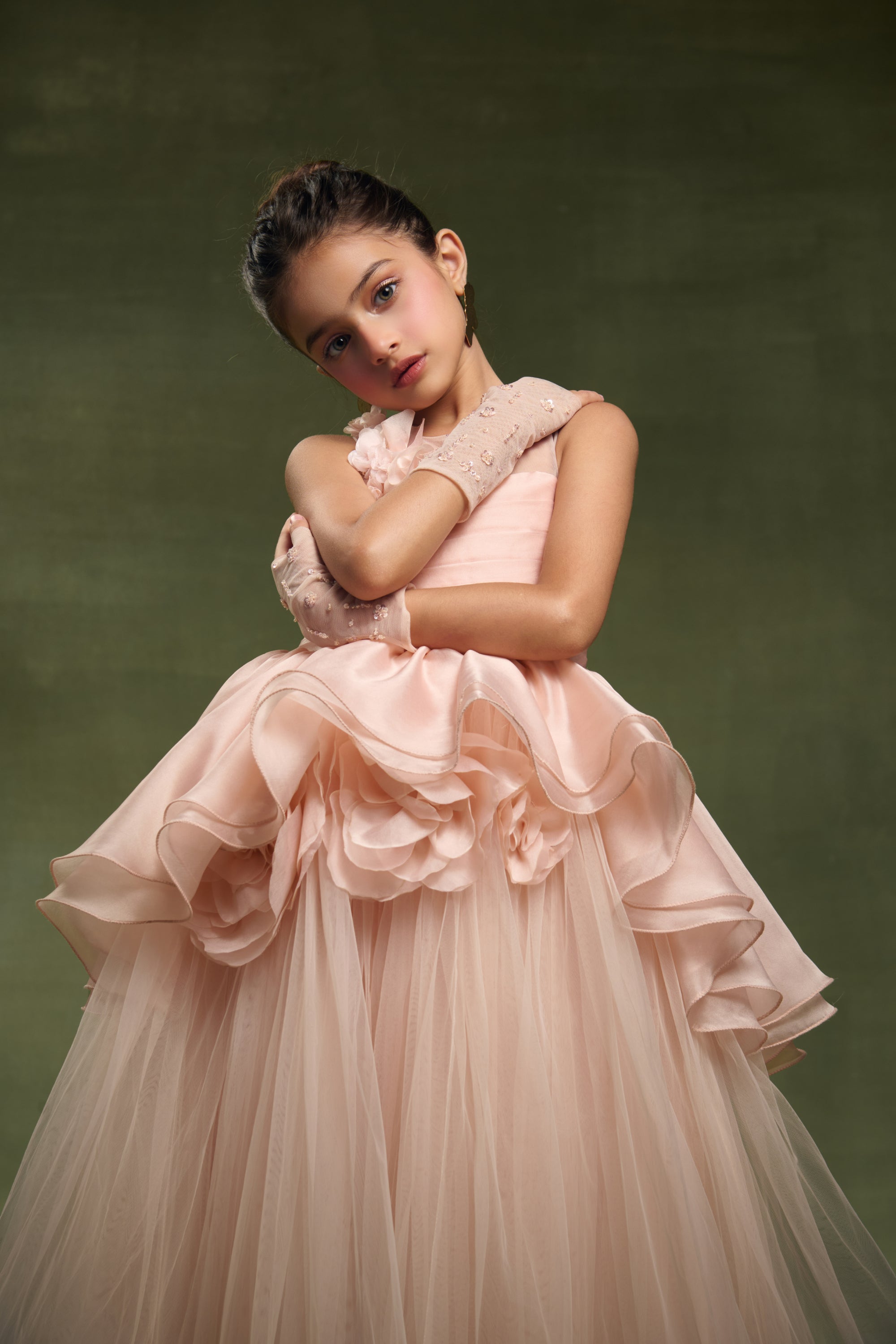 Pink Crystal Gloves