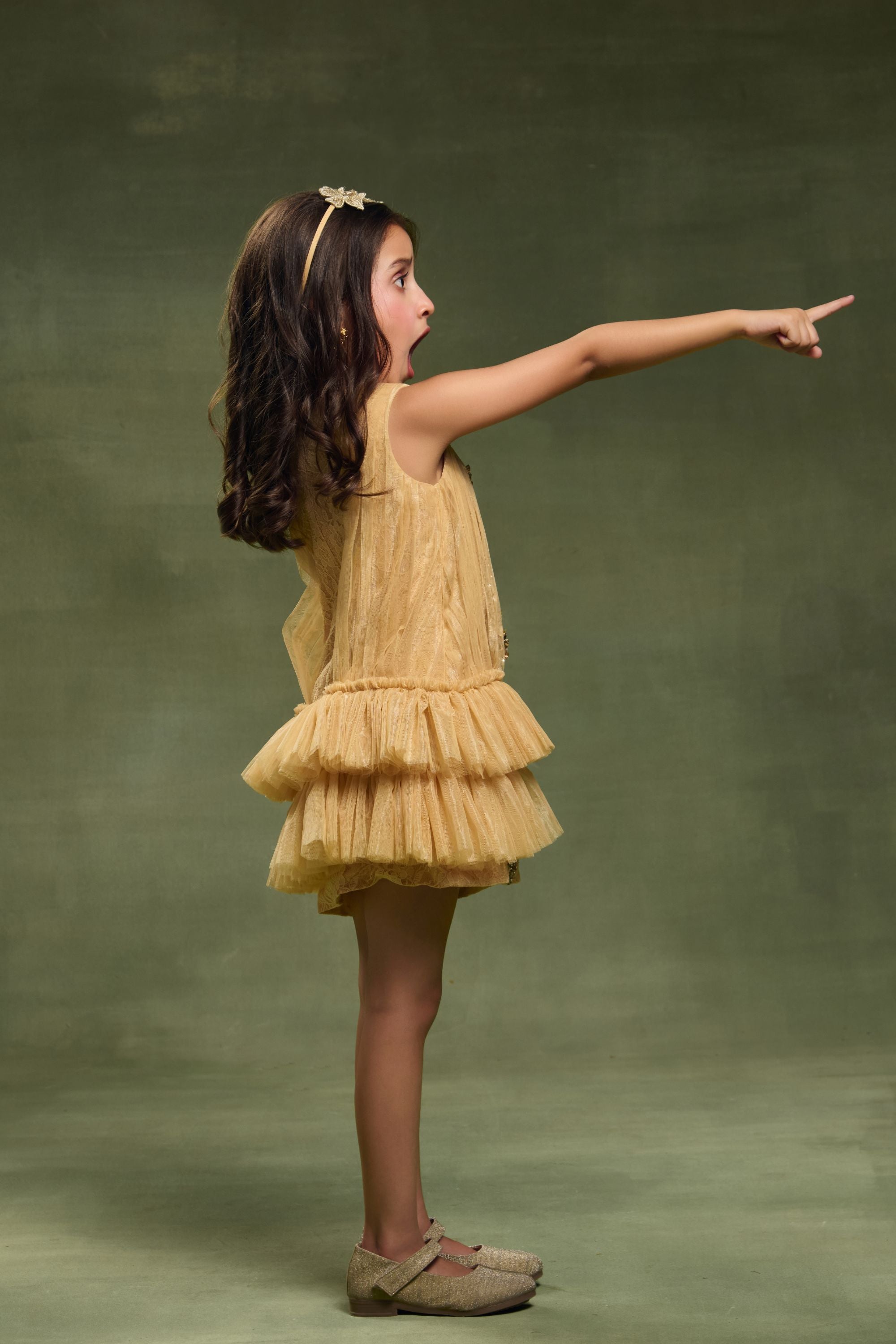 The Caroline Gold Dress