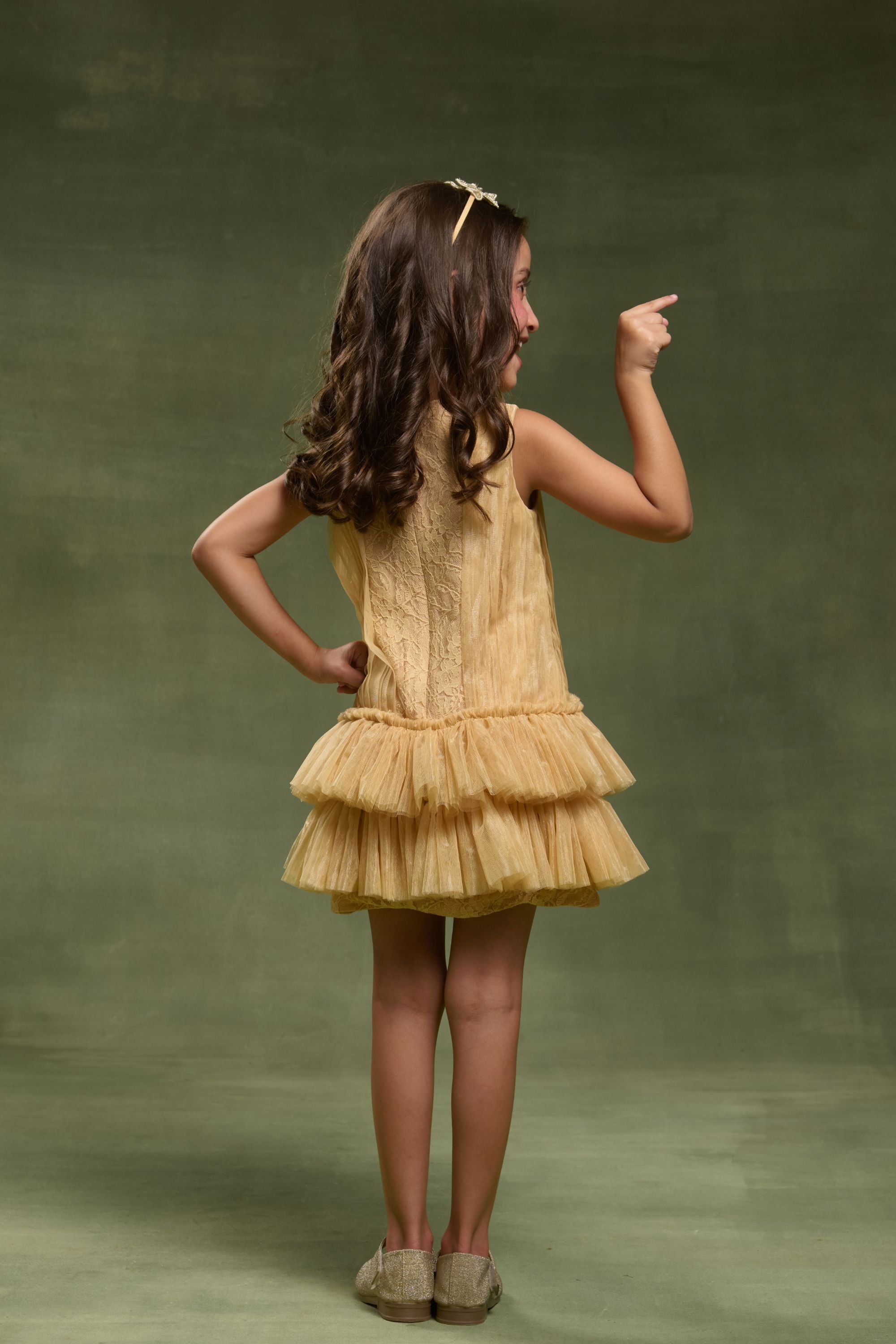 The Caroline Gold Dress