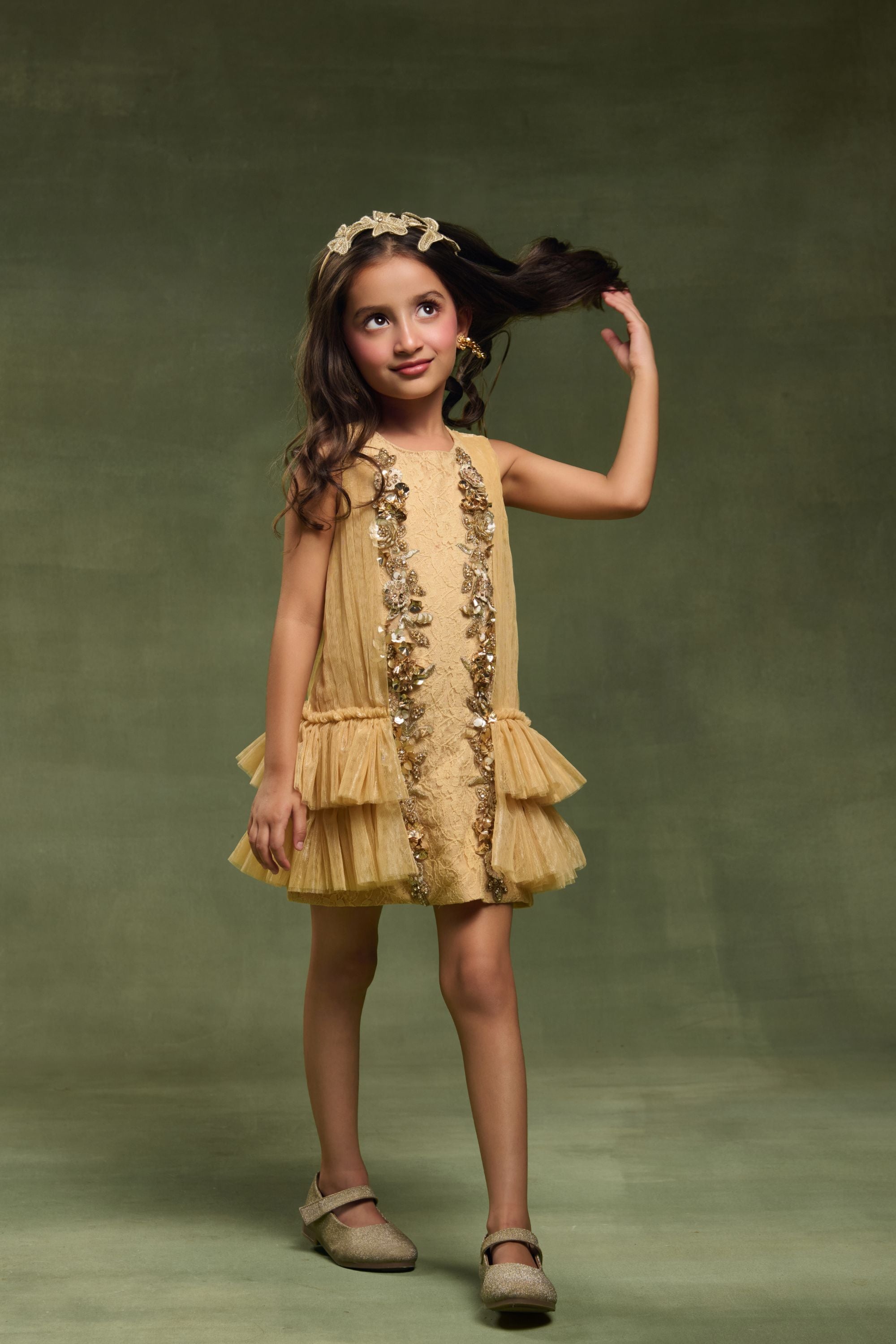 The Caroline Gold Dress