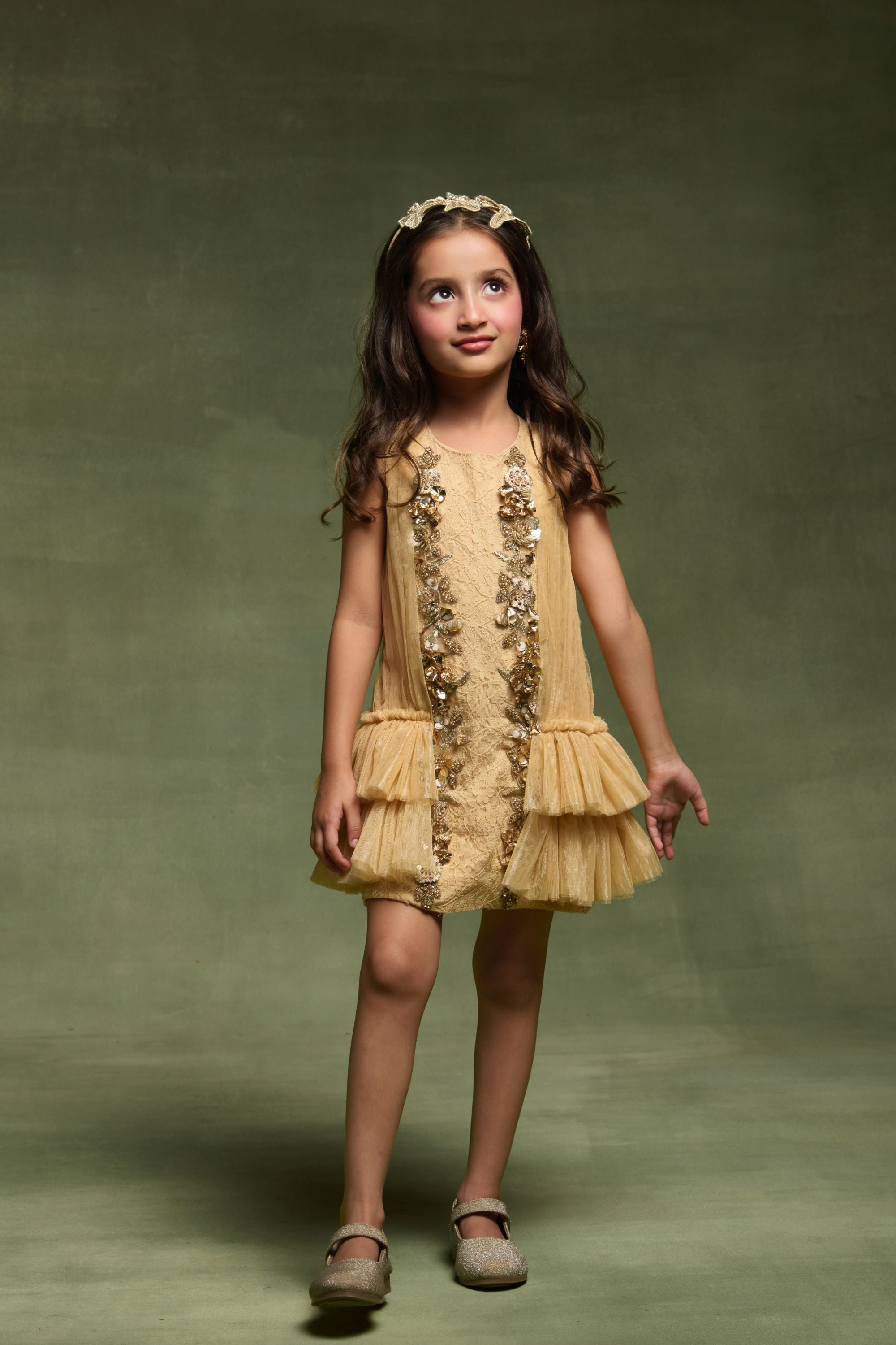 The Caroline Gold Dress