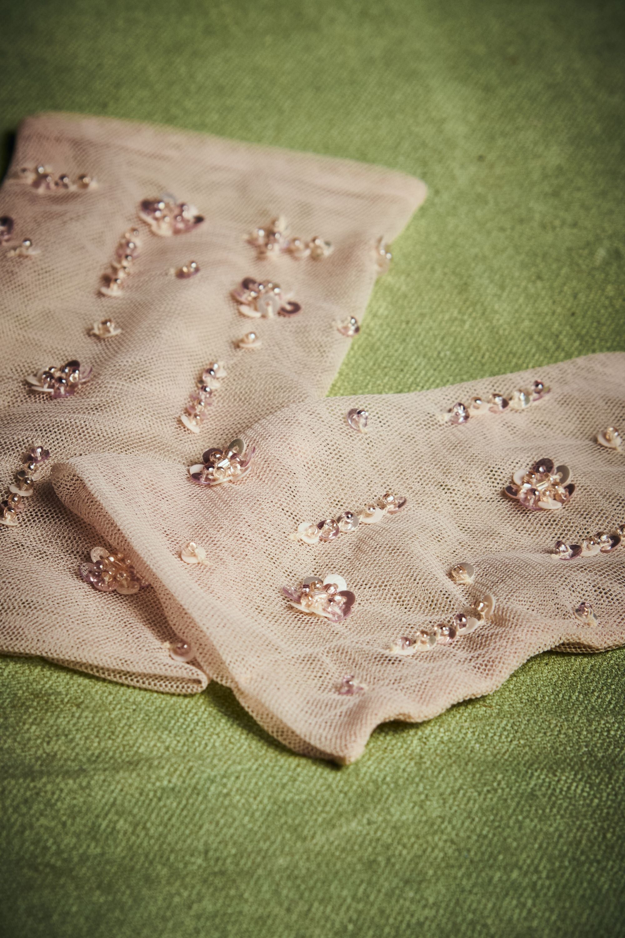 Pink Crystal Gloves